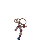 Porte clé quartz fraise et Quartz blanc