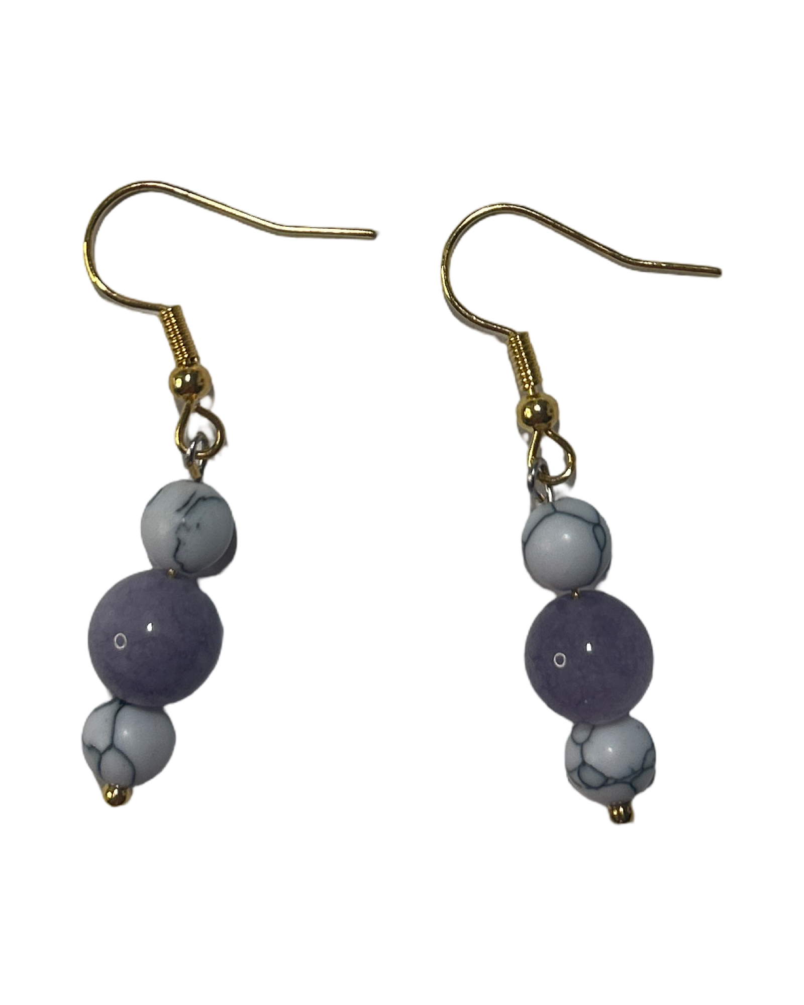 Boucle d’oreille Angélite et howlite