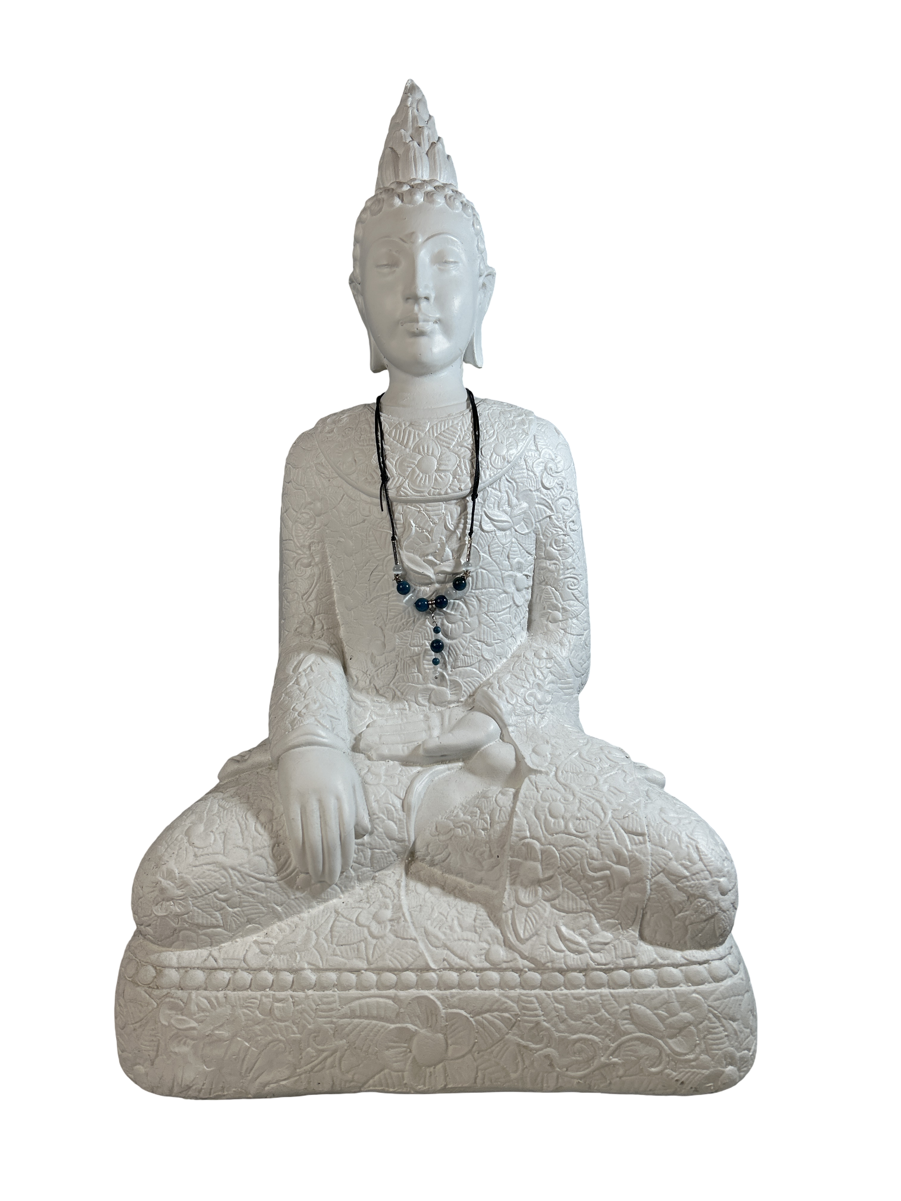 Collier ajustable pierre de lune et oeil de tigre bleu