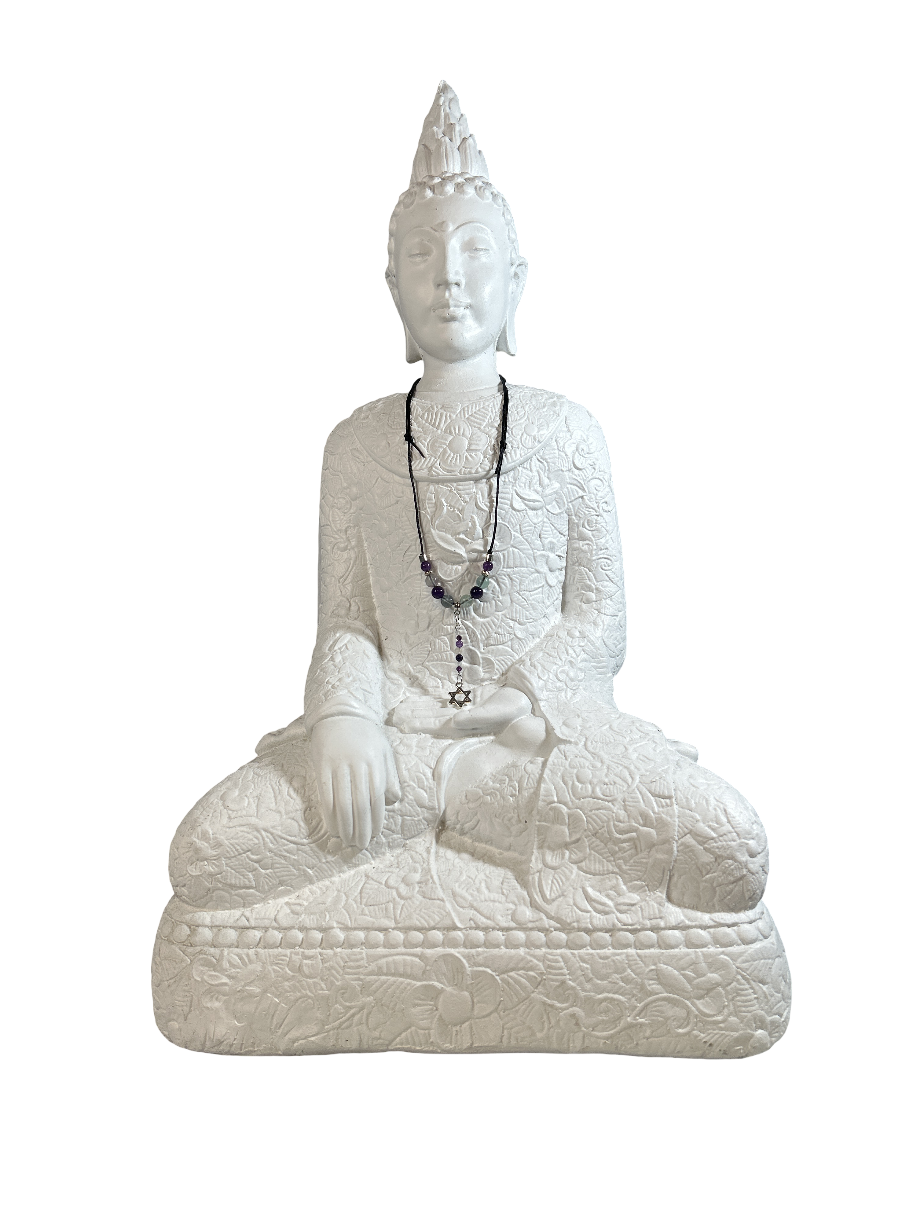 Collier ajustable améthyste et fluorite