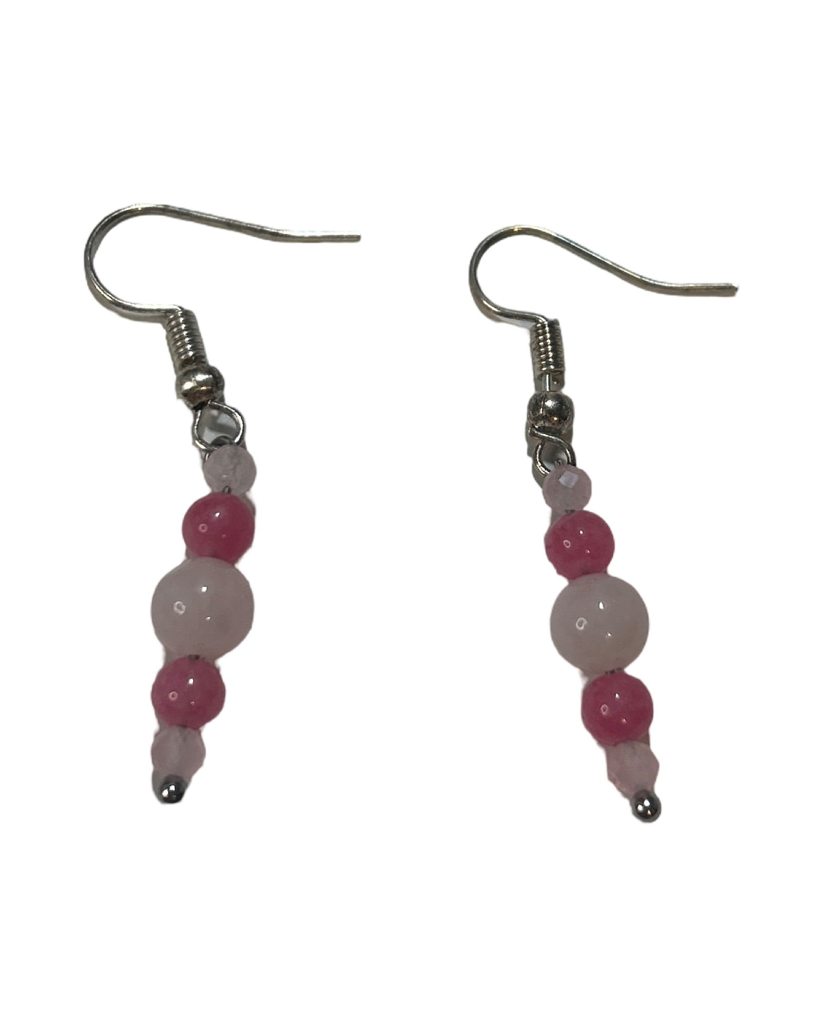 Boucle d’oreille rhodochrosite et quartz rose