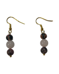 Boucle d’oreille Rhodonite et quartz rose