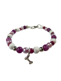 Collier chien fil élastique 13 pouces lépidolite