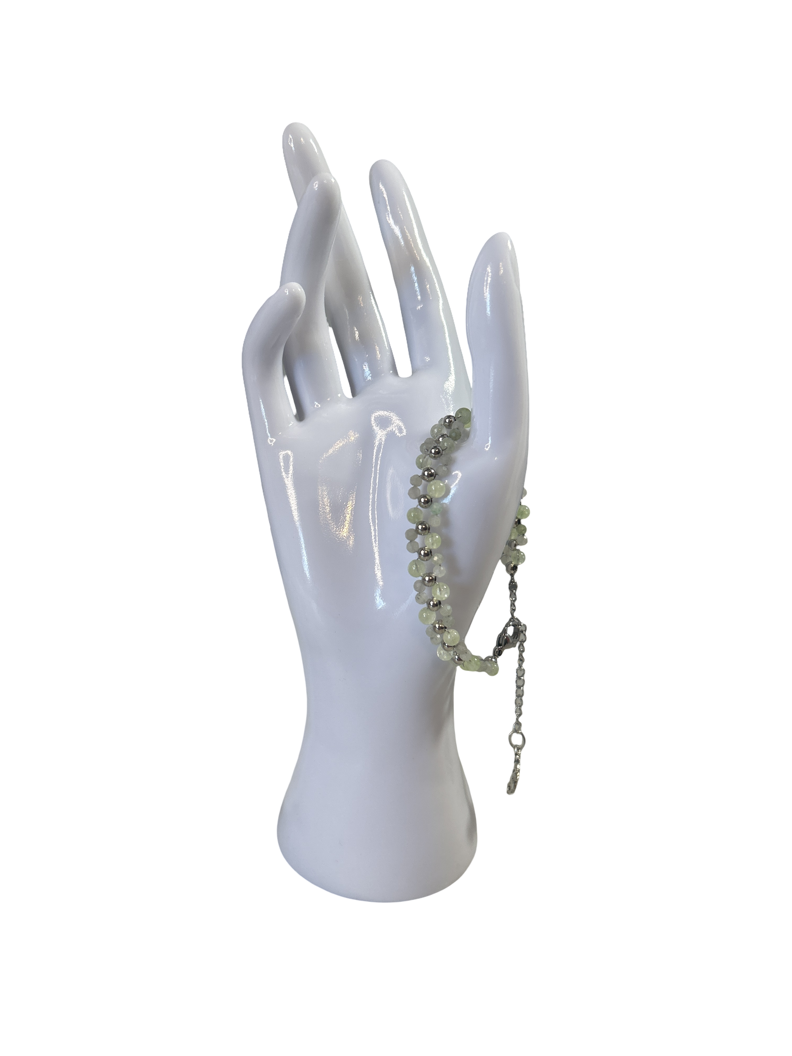 Bracelet tressé labradorite et aventurine verte pale