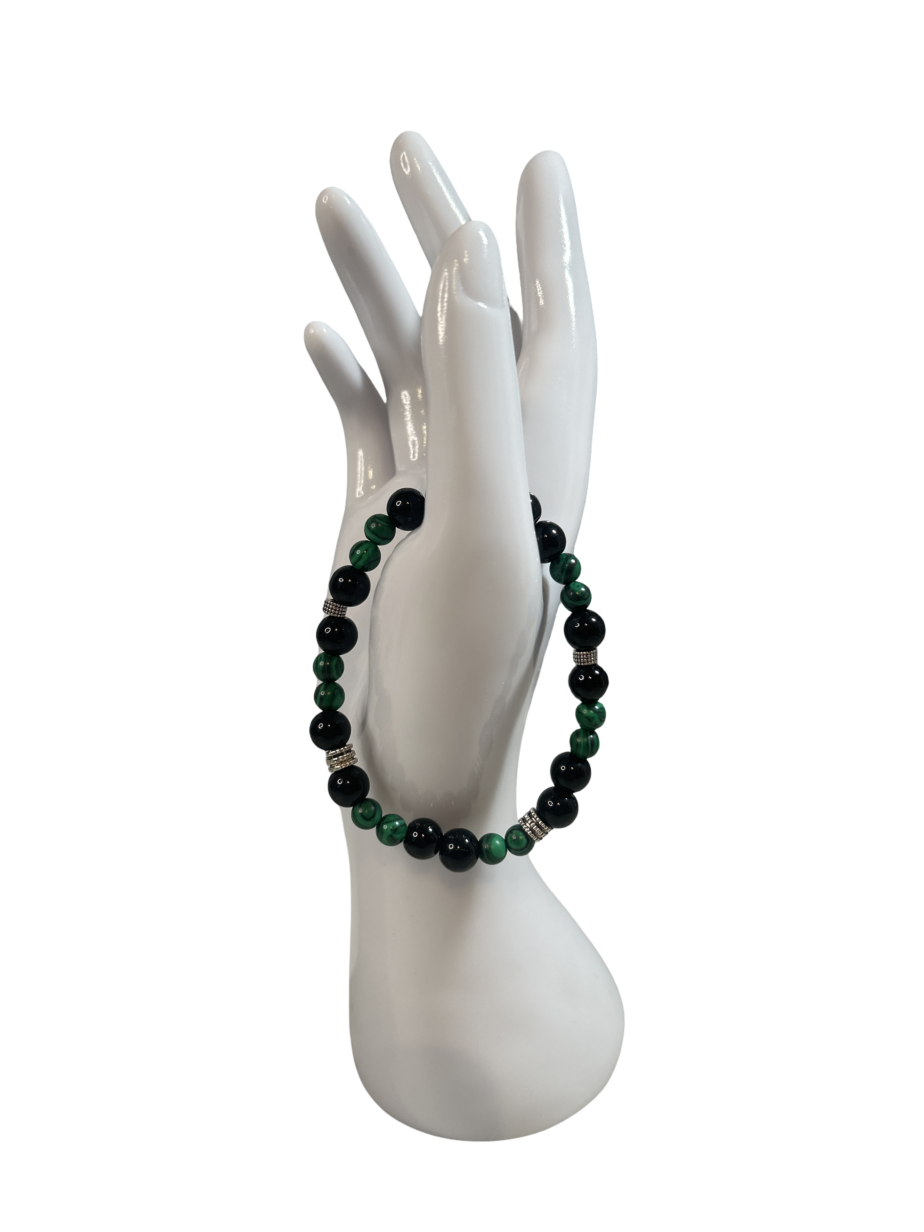 Bracelet homme onyx et malachite