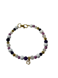 Collier chien fil élastique 12.5 pouces améthyste et quartz naturel fissuré