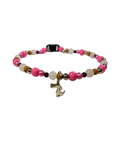 Collier chien fil élastique 16 pouces Quartz rose