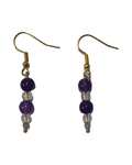 Boucle d’oreille améthyste et cristal de roche