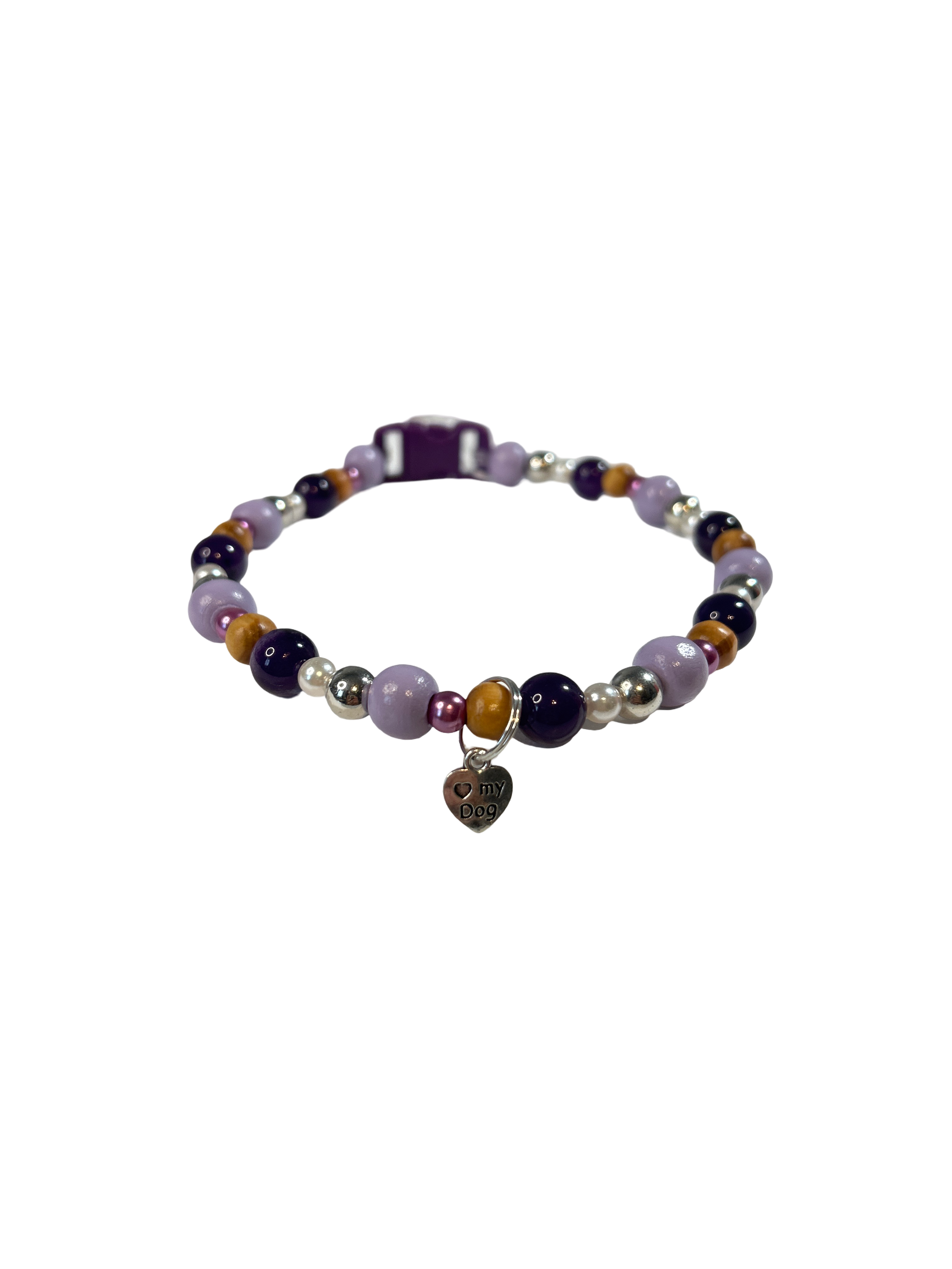 Collier chien fil élastique 13.5 pouces améthyste