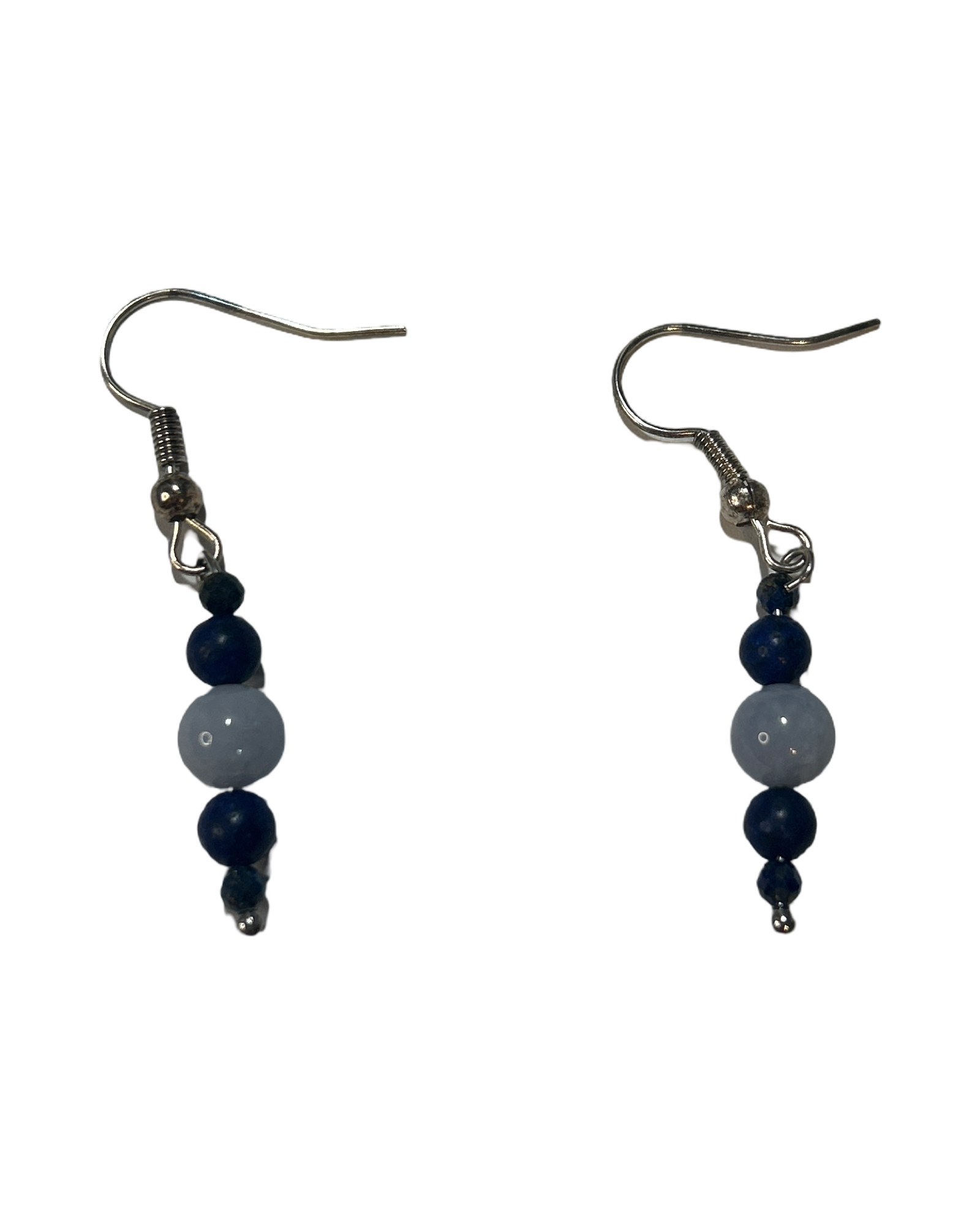 Boucle d’oreille lapis lazuli et calcédoine