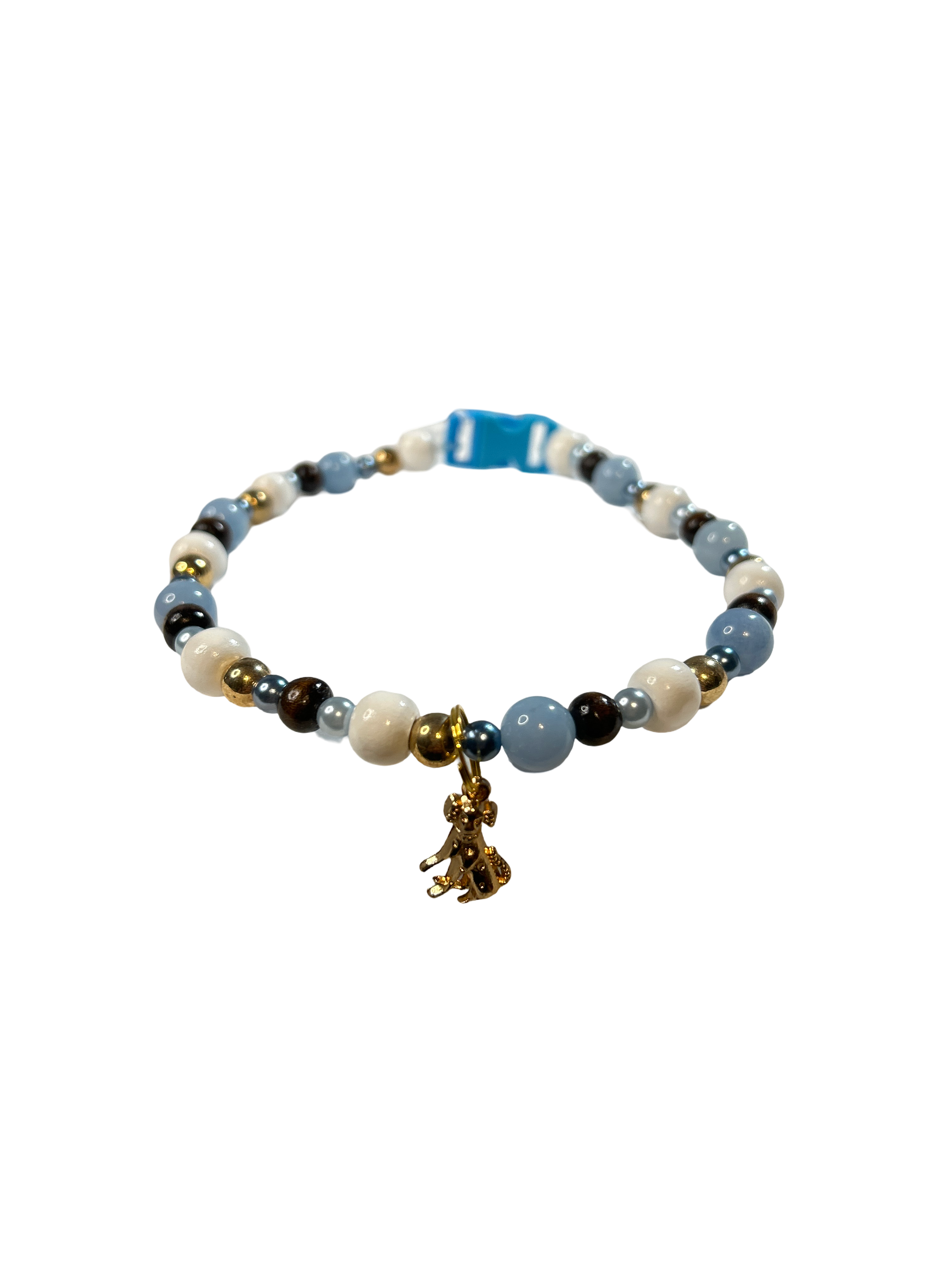 Collier chien fil élastique 14.5 pouces aigue marine