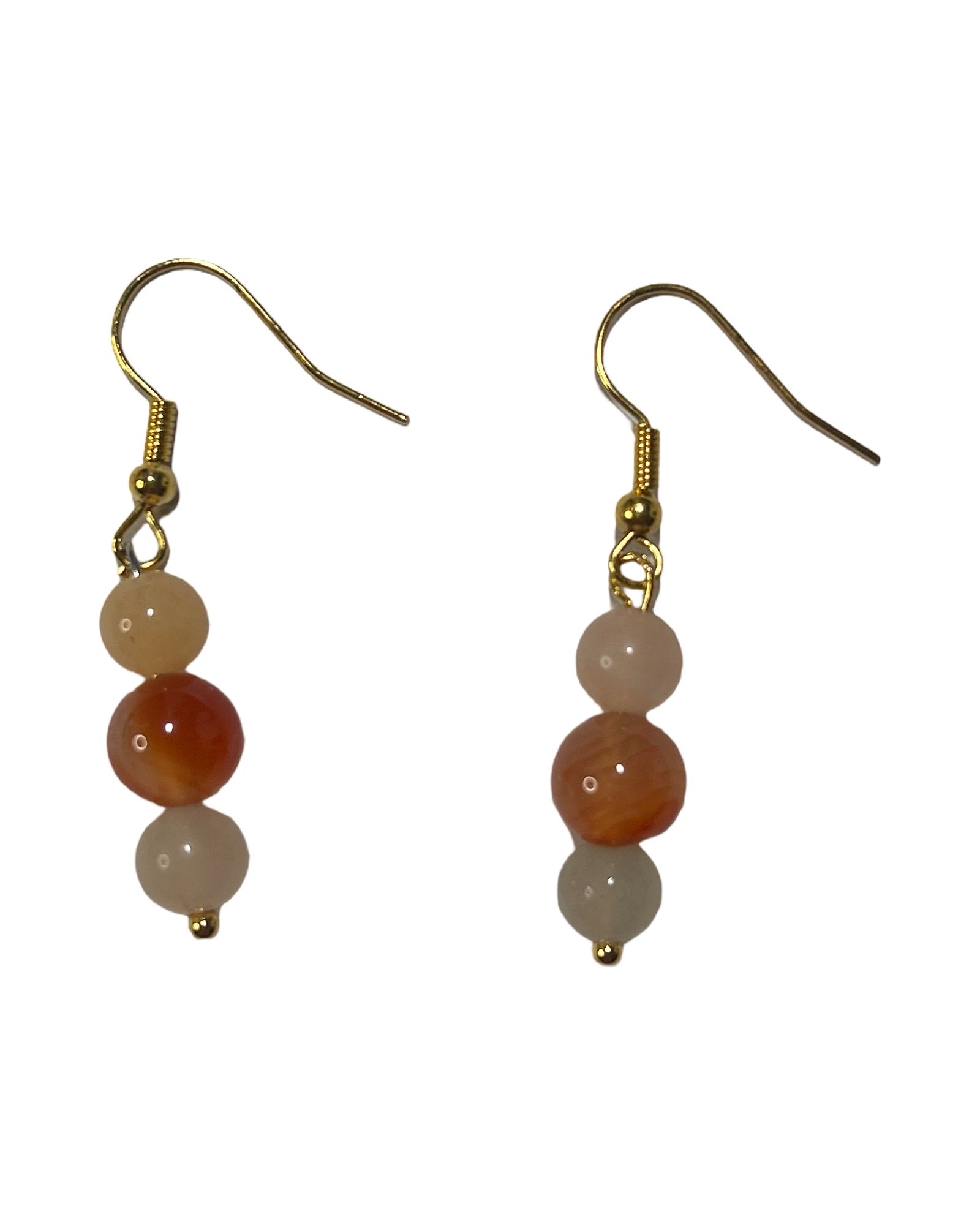 Boucle d’oreille cornaline et aventurine rose