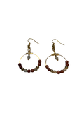 Boucle d’oreille pierre d’or de rivière et citrine