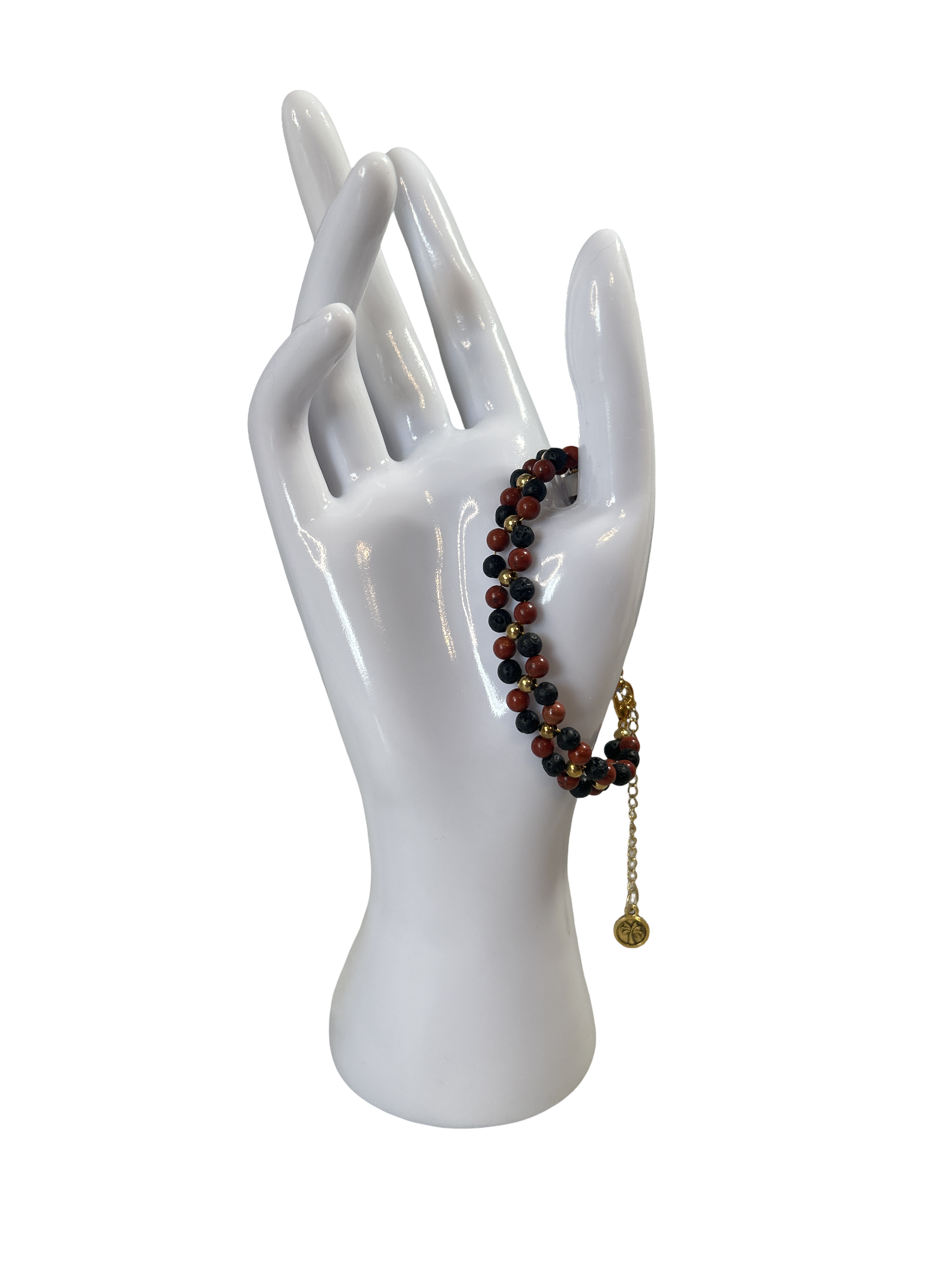 Bracelet tressé jaspe rouge et pierre de lune