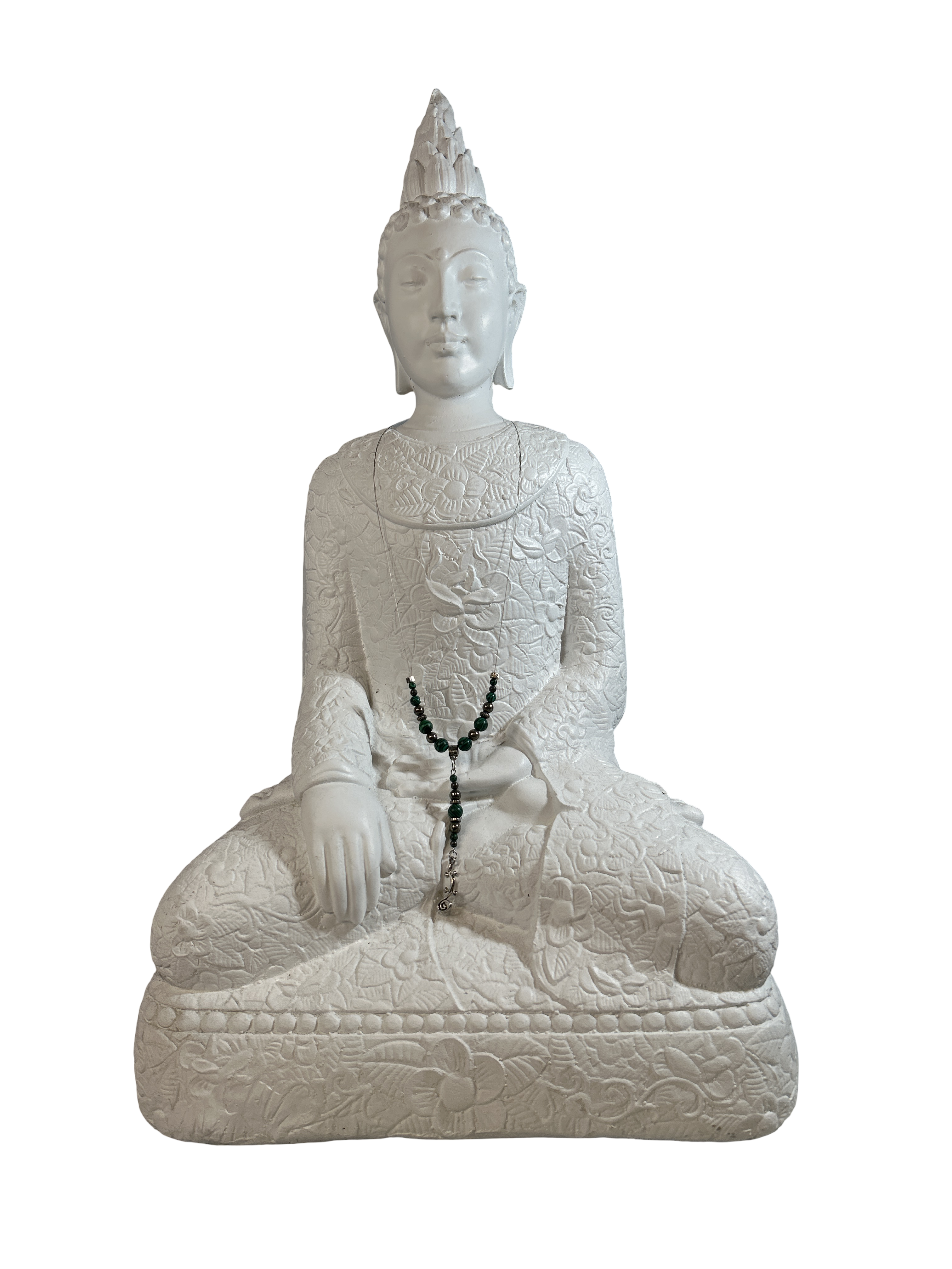 Collier avec fil d’acier inoxydable pyrite et malachite