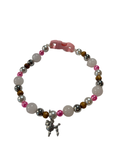 Collier chien fil élastique 10.5 pouces Quartz rose