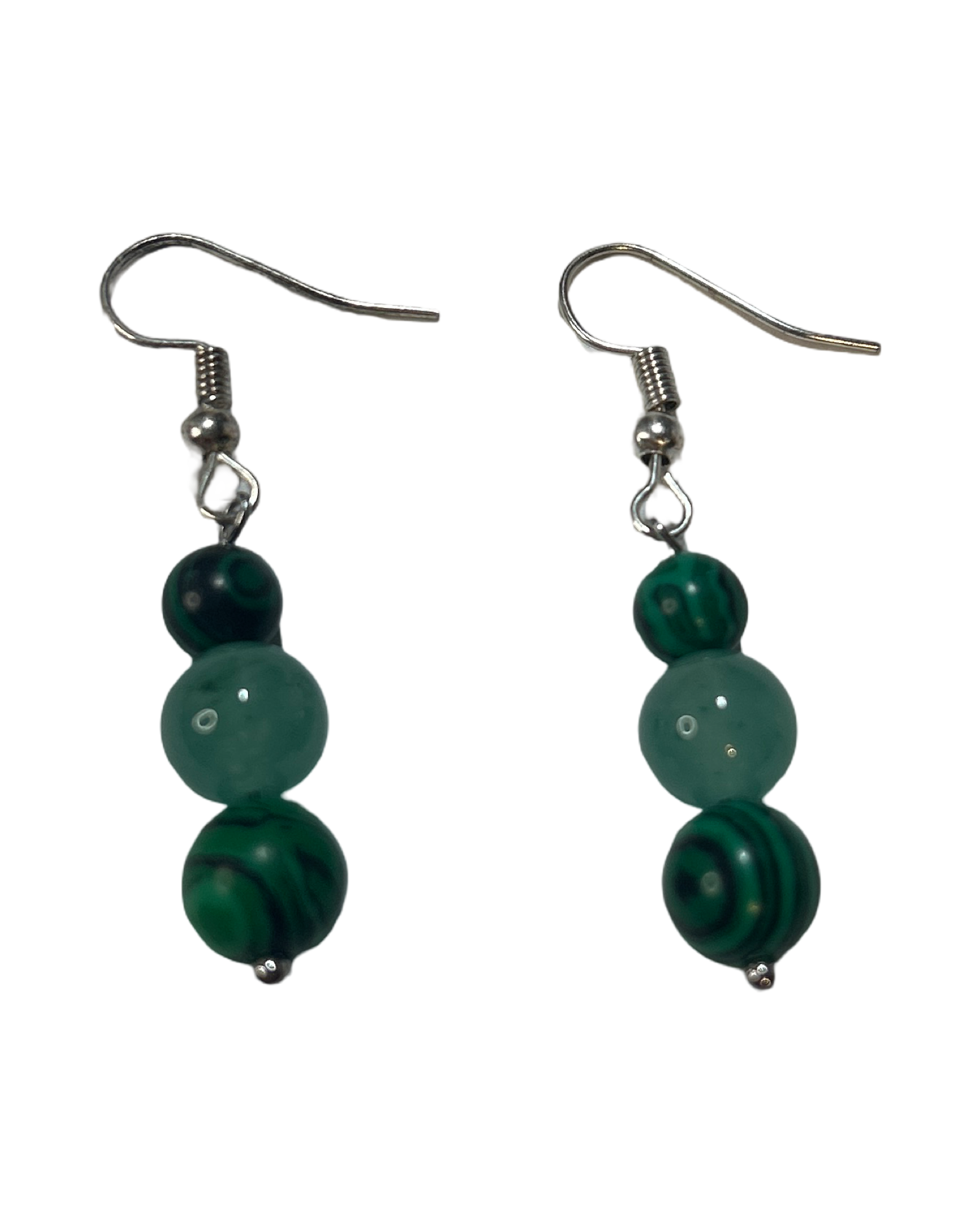 Boucle d’oreille malachite et aventurine verte