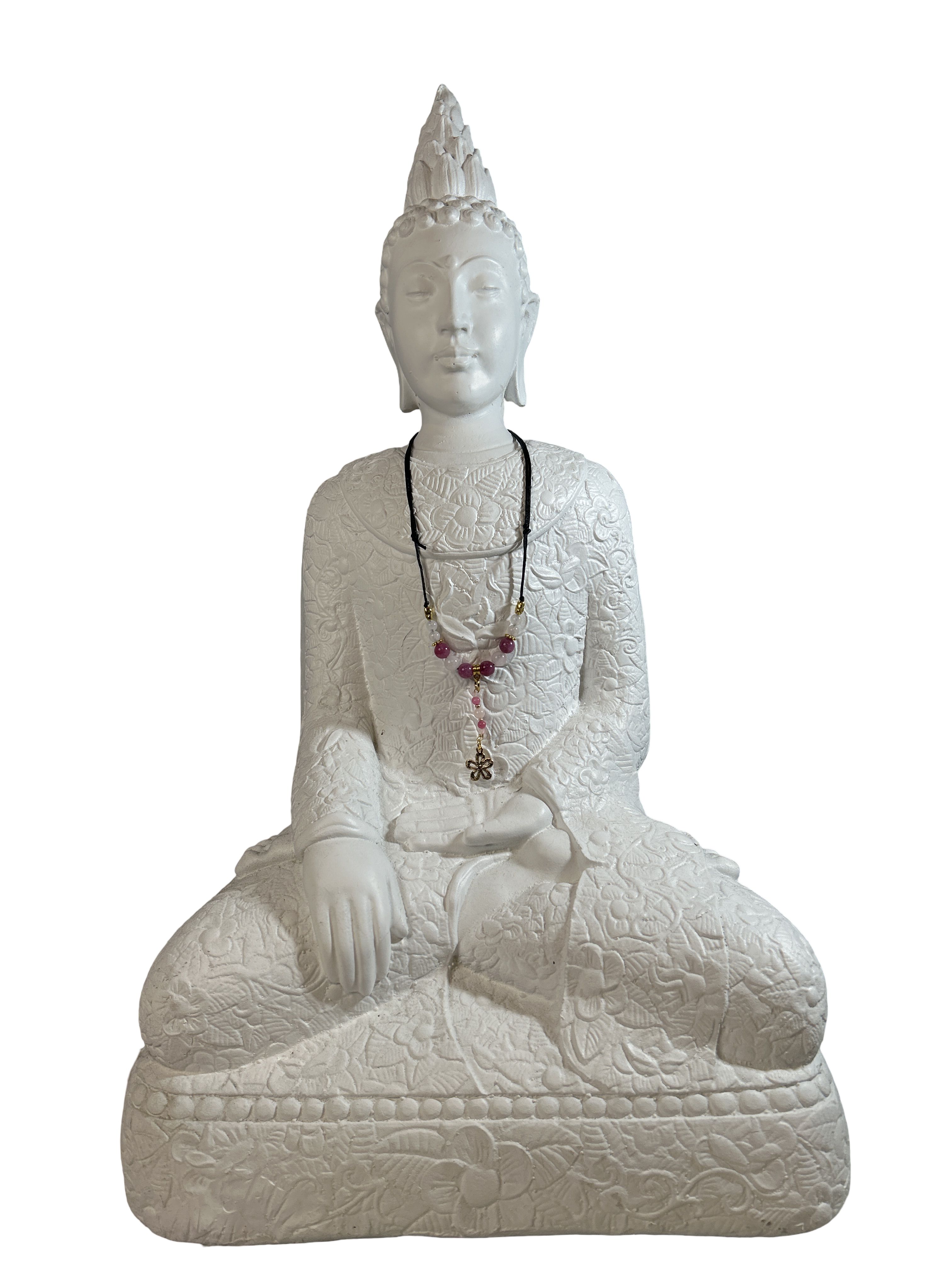 Collier ajustable quartz rose et quartz fraise