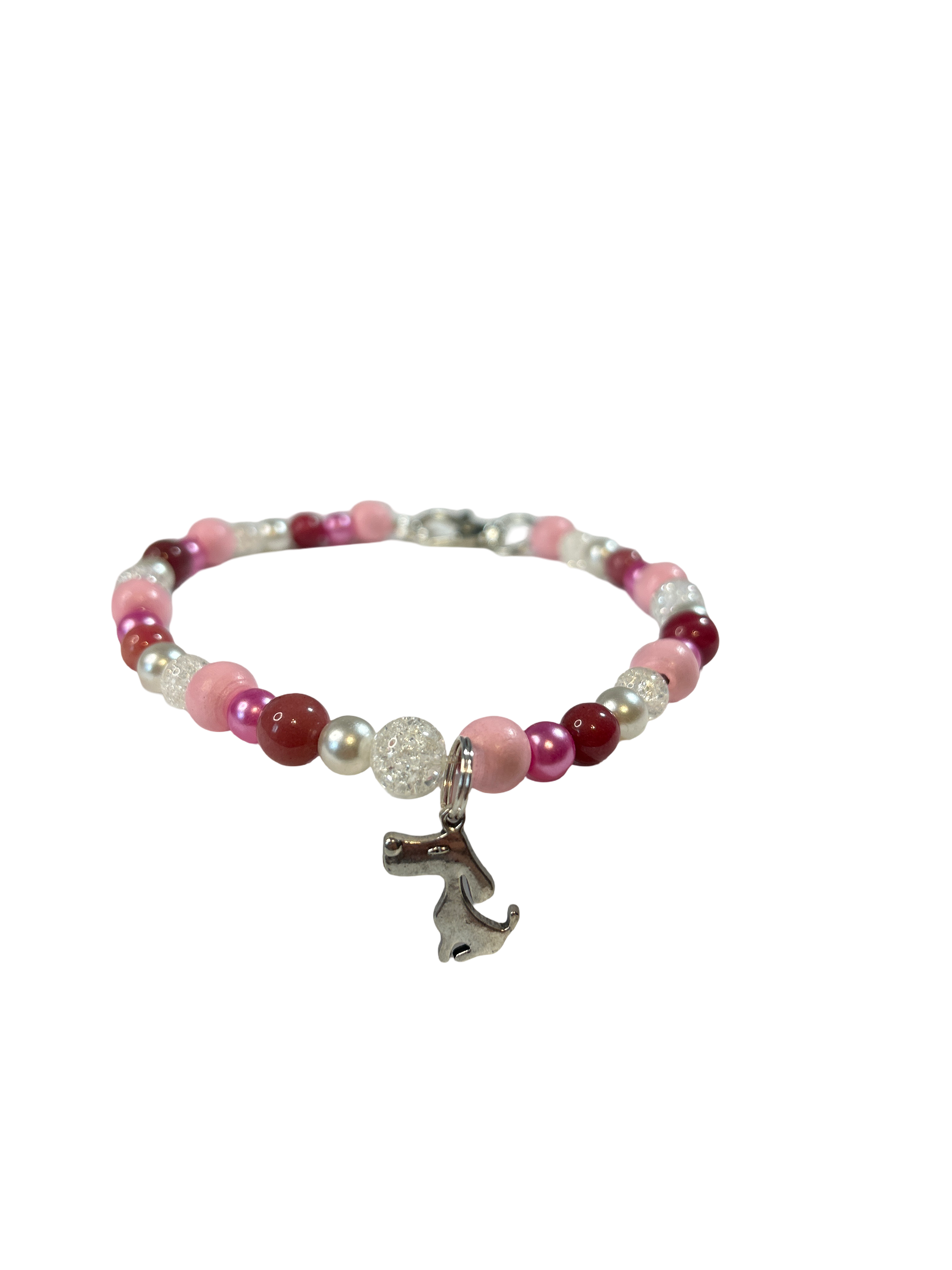 Collier chien fil élastique 13 pouces Quartz naturel fissuré