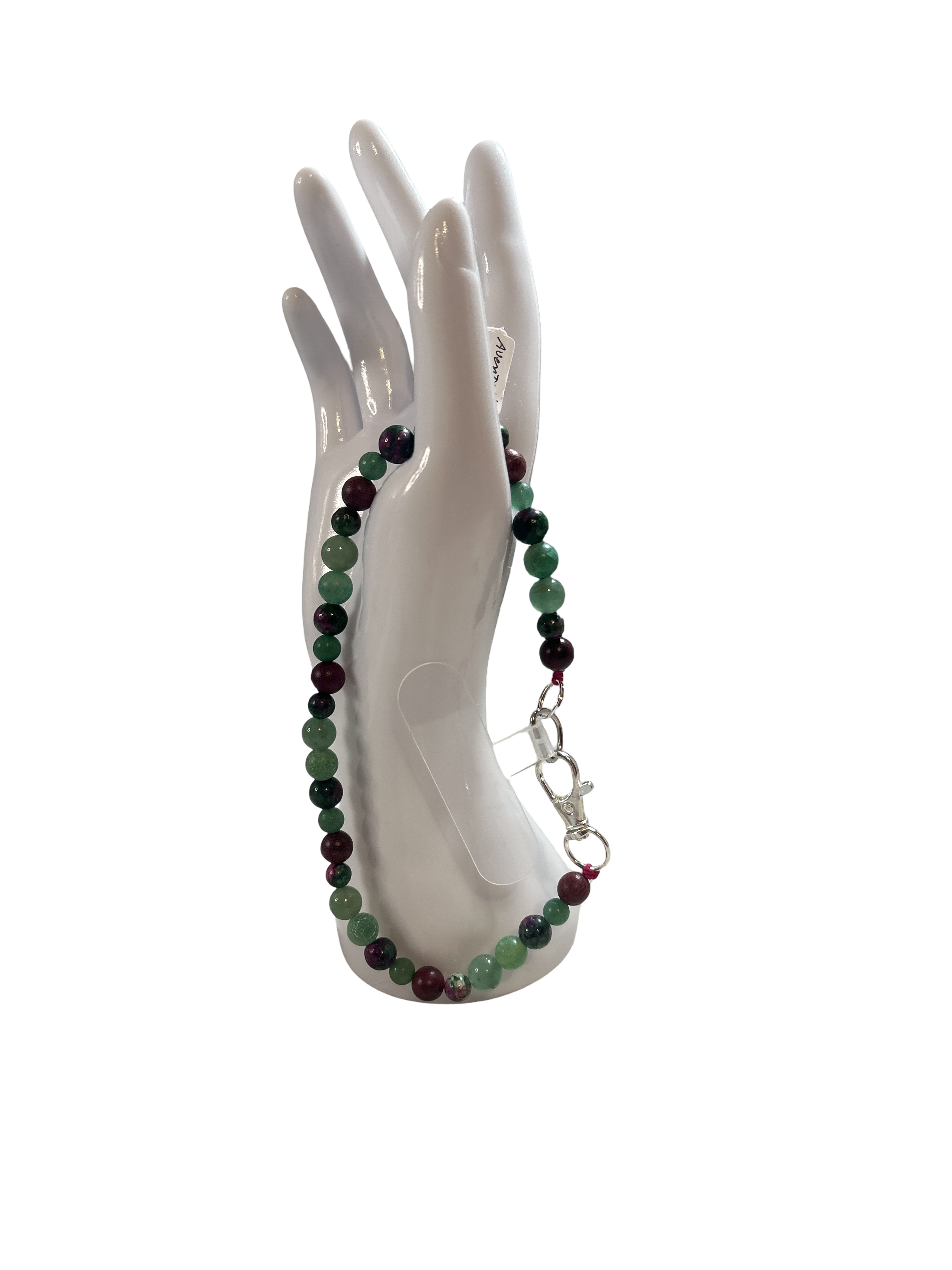 Attache cellulaire aventurine verte et rubis zoïsite