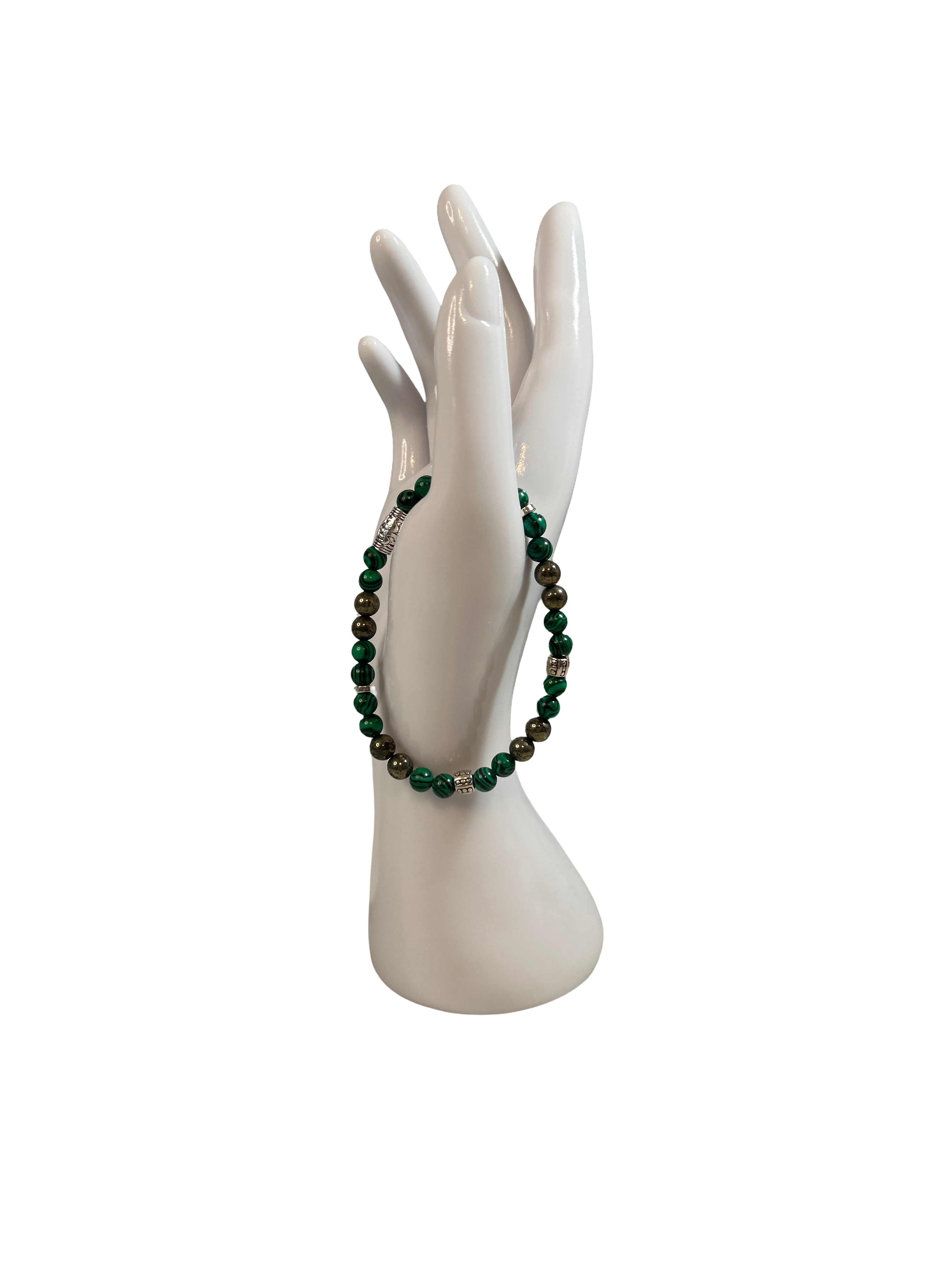 Bracelet homme malachite et pyrite