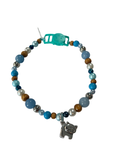 Collier chat fil nylon 11 pouces aigue marine
