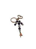 Porte clé améthyste et quartz blanc