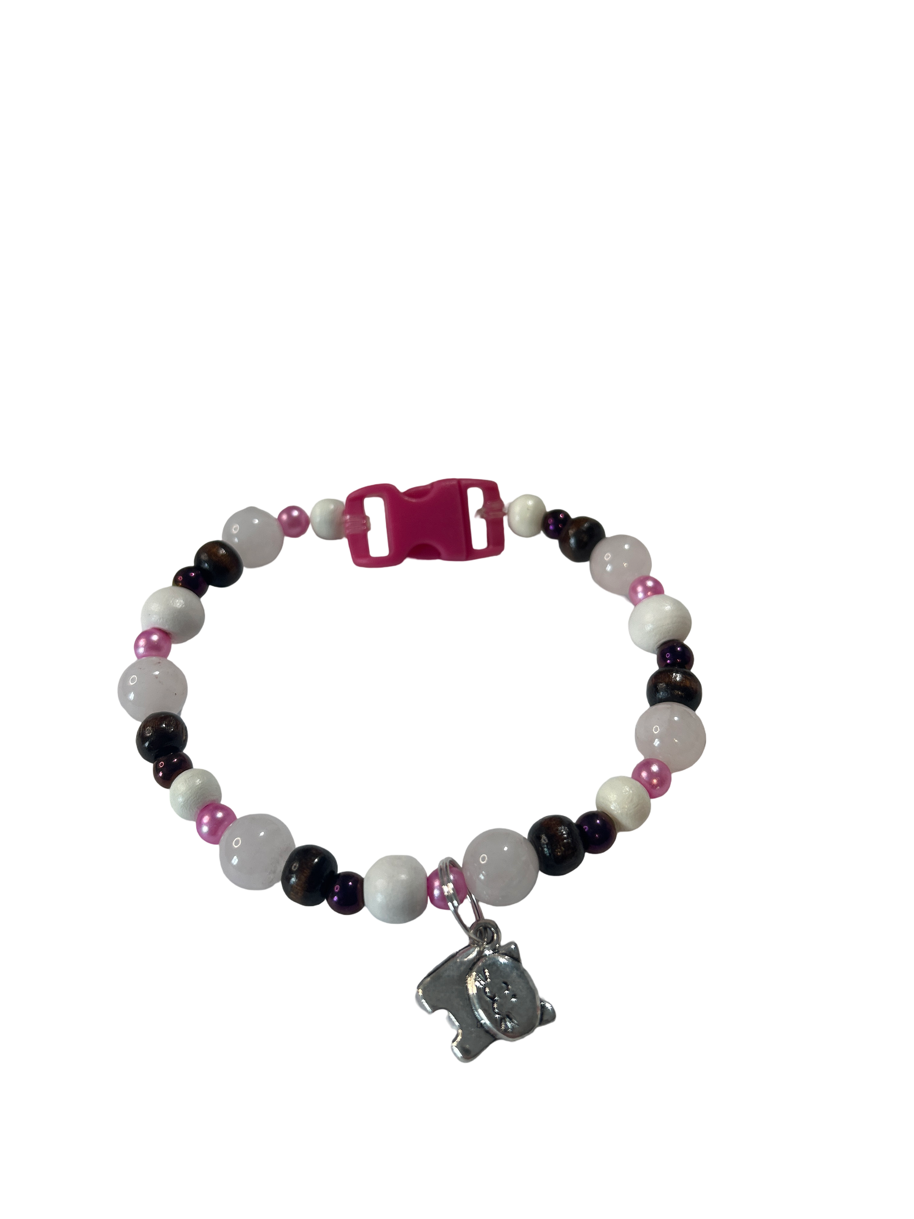 Collier chat fil élastique 10 pouces Quartz rose
