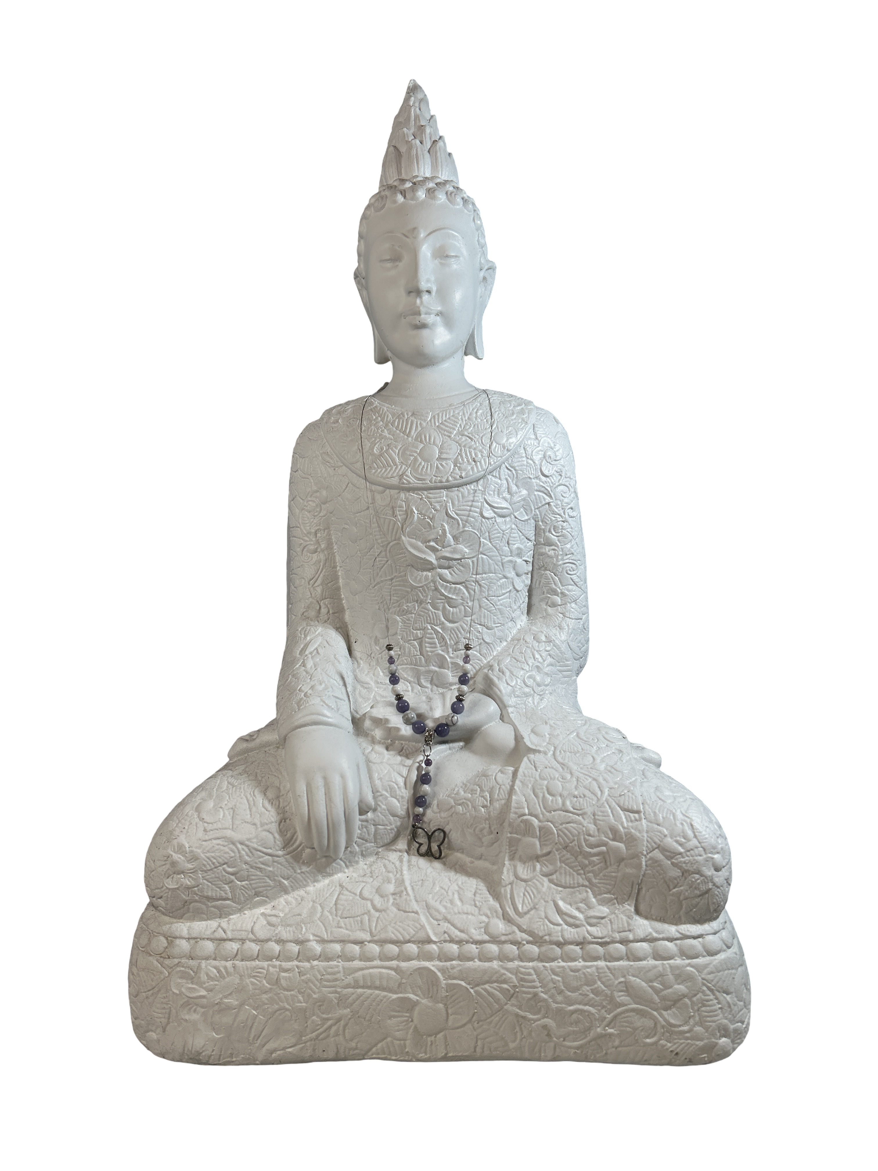 Collier avec fil d’acier inoxydable Angélite et howlite