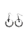 Boucle d’oreille quartz rose et jaspe gris