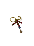 Porte clé corail rouge et bois fossilisé