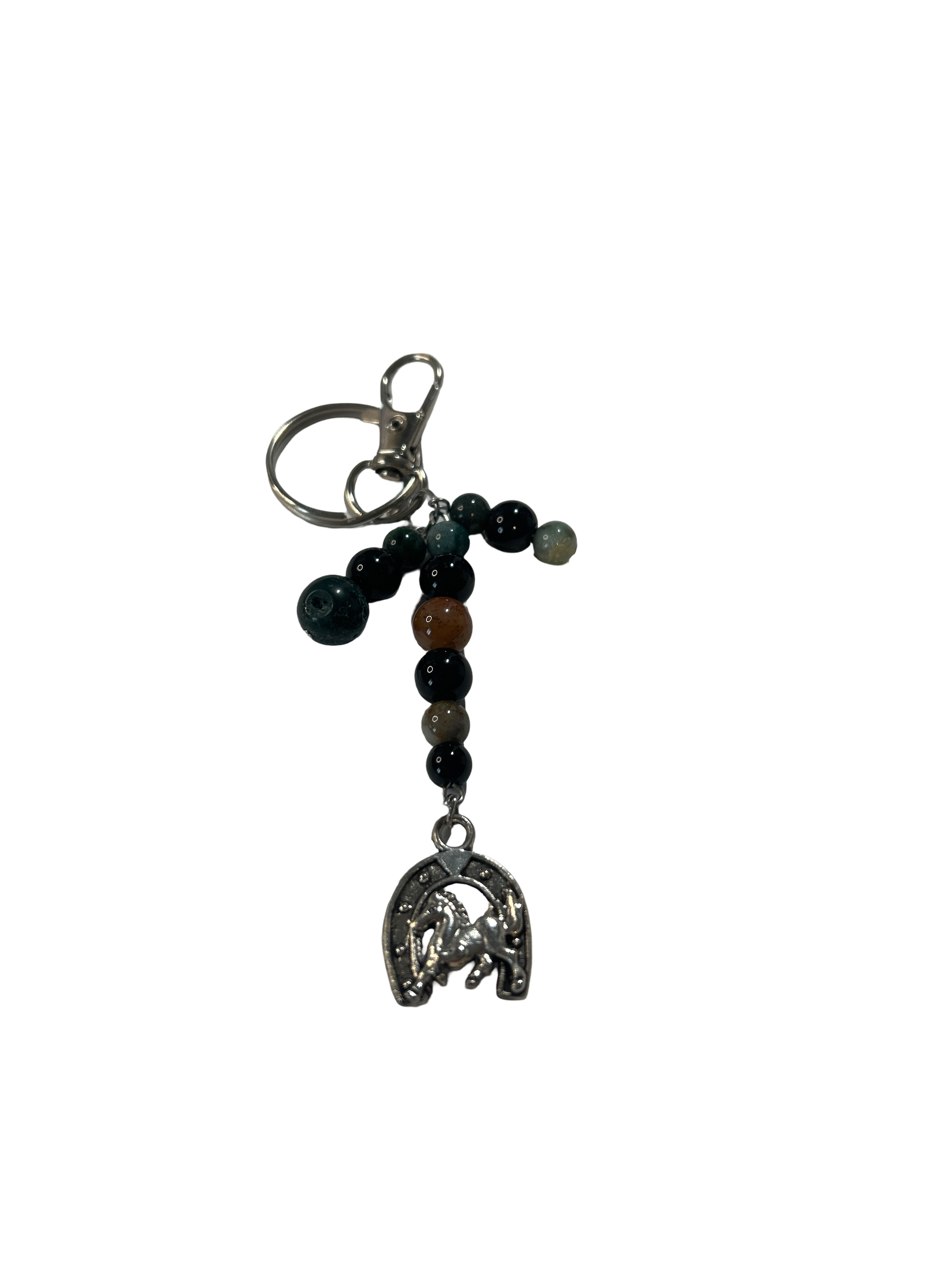 Porte clé agate indienne et onyx