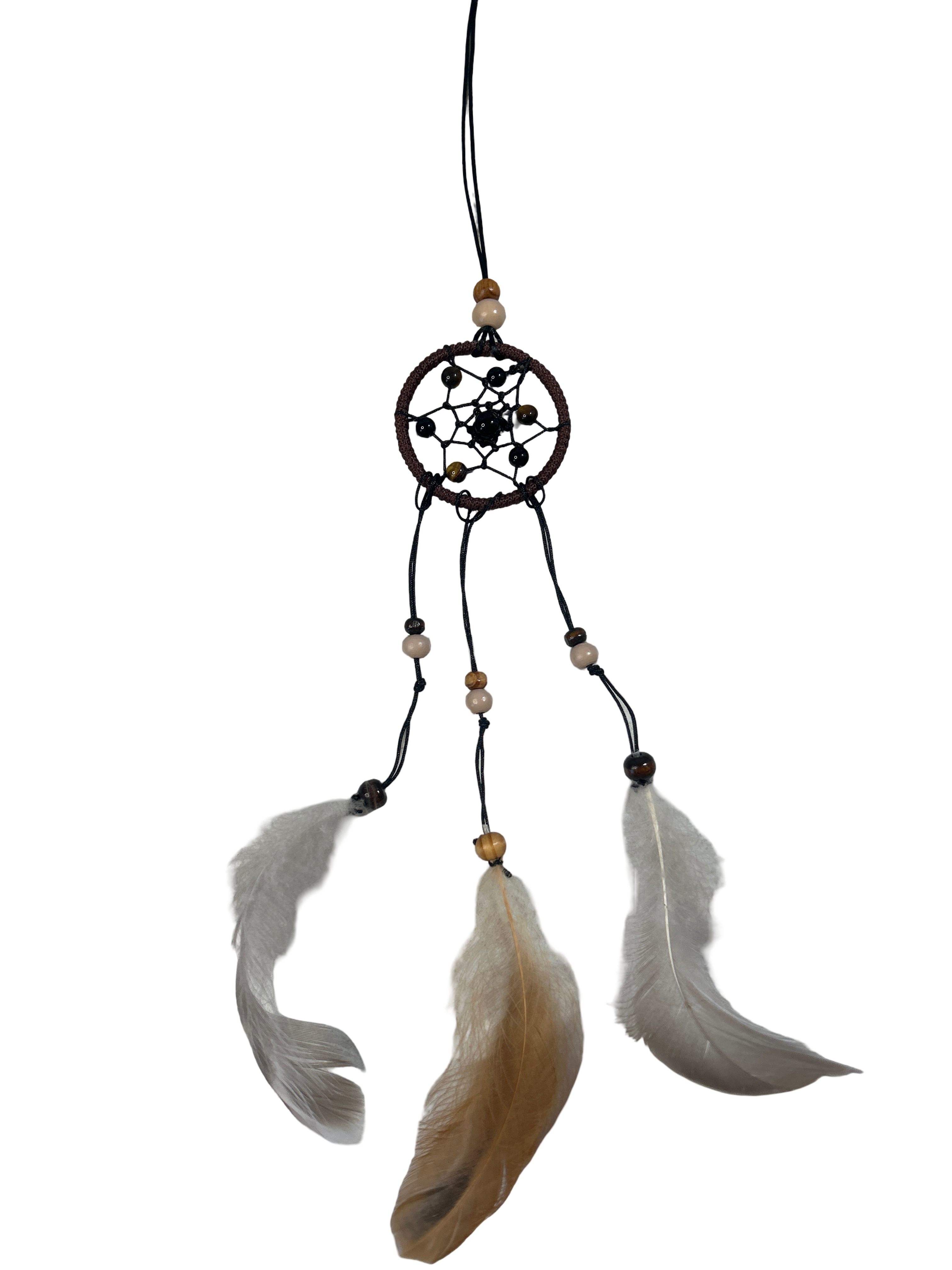 2 pouces capteur de rêve œil de tigre et obsidienne