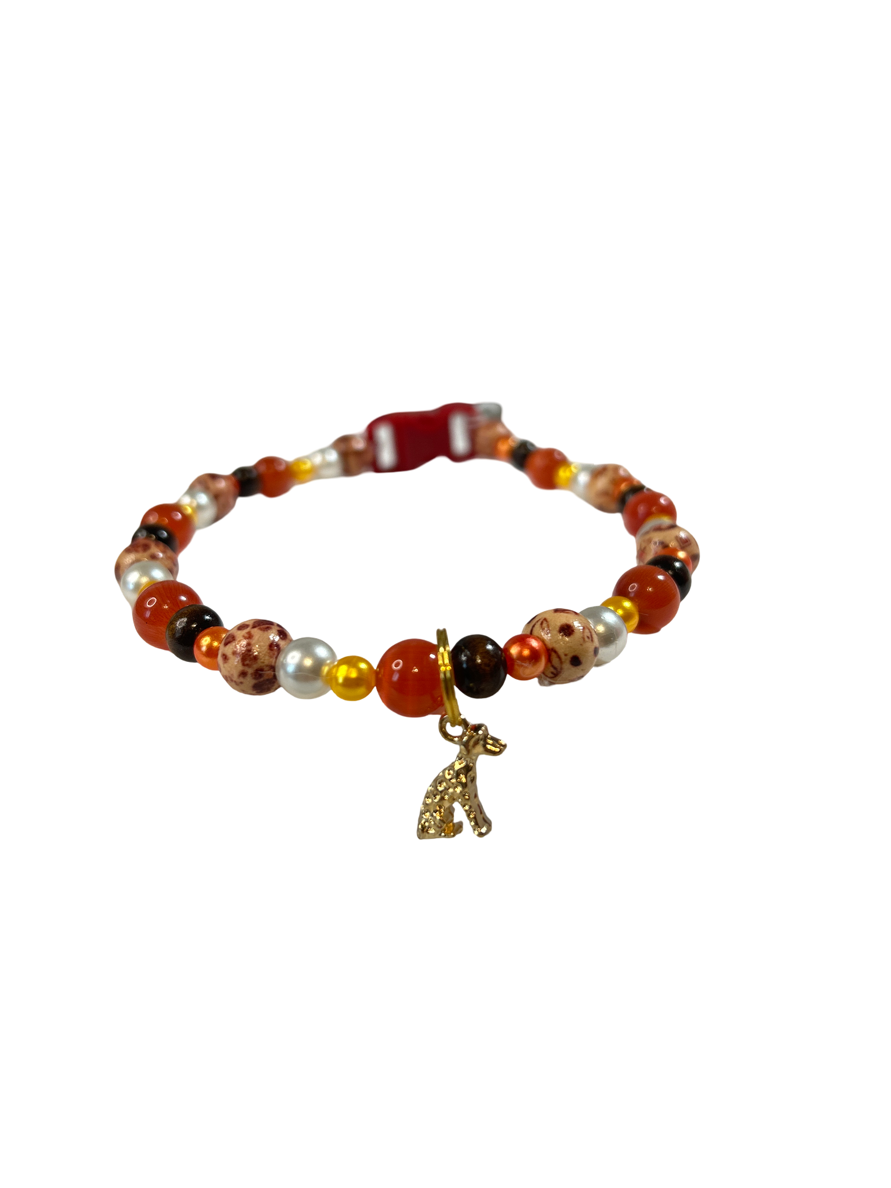 Collier chien fil élastique 13 pouces œil de chat rouge