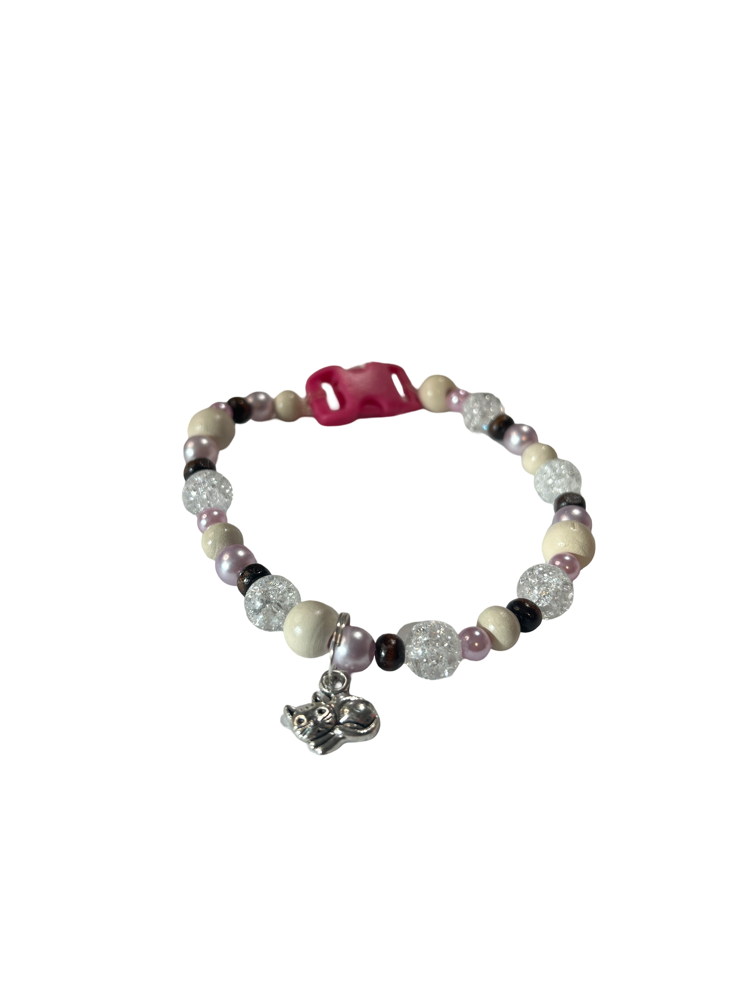 Collier chat fil élastique 10 pouces Quartz naturel fissuré