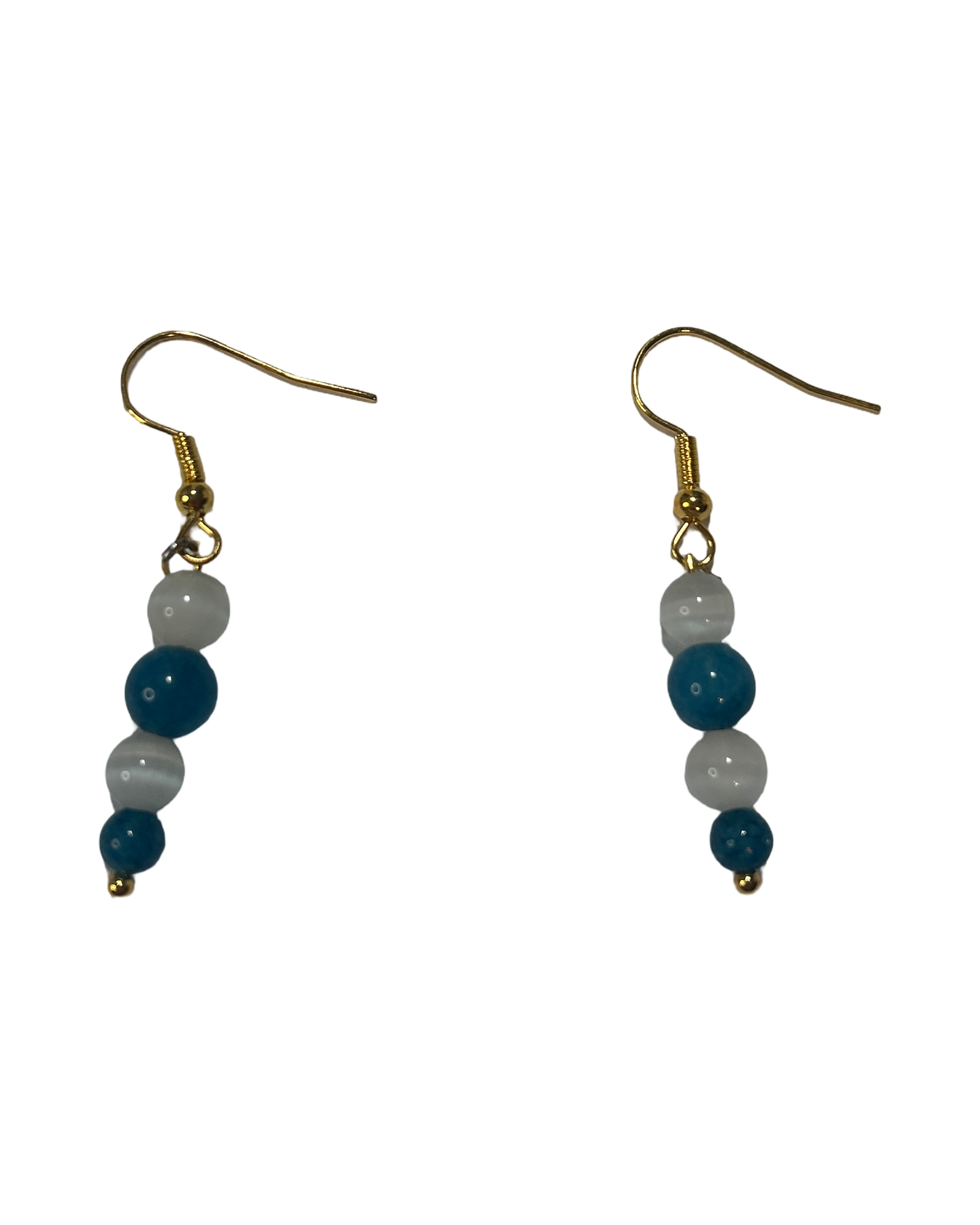 Boucle d’oreille pierre de lune et apatite bleue