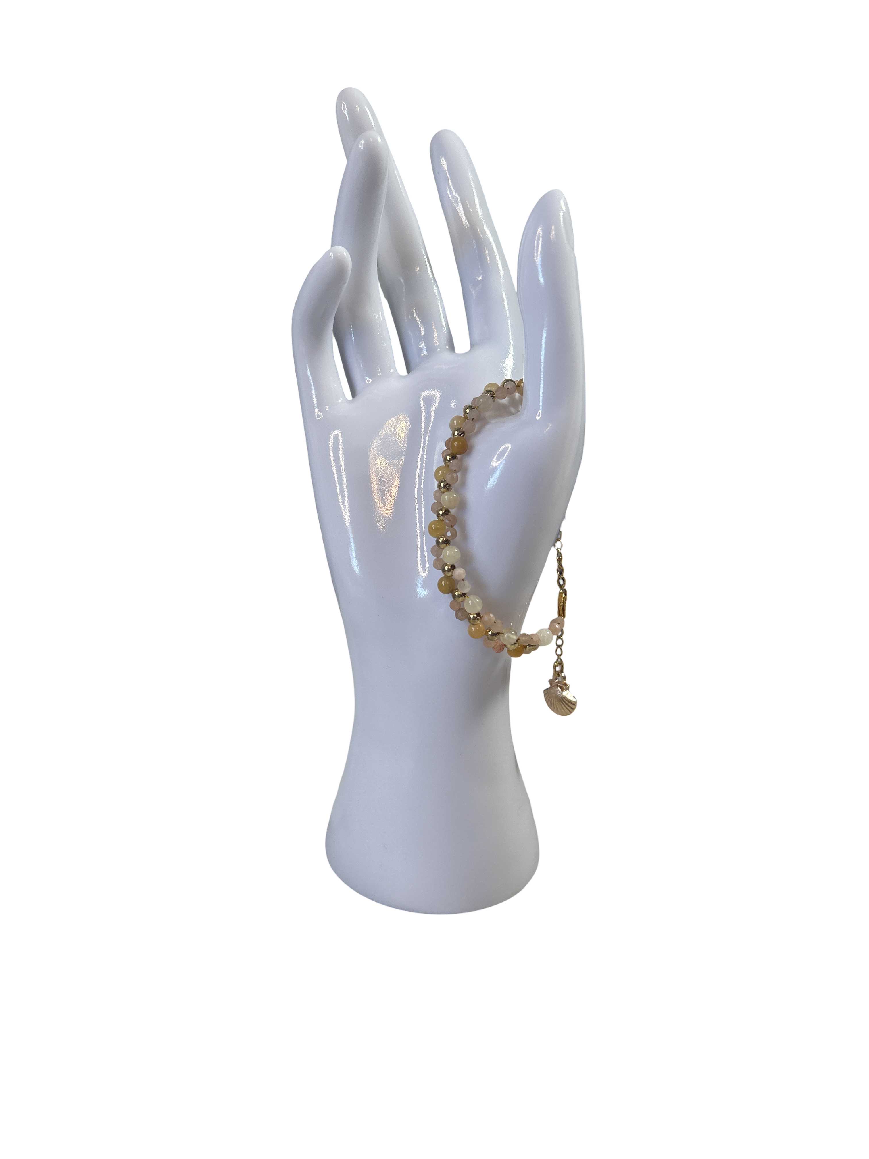 Bracelet tressé pierre de soleil et topaze