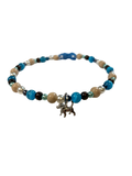 Collier chien fil élastique 15 pouces œil de chat bleu