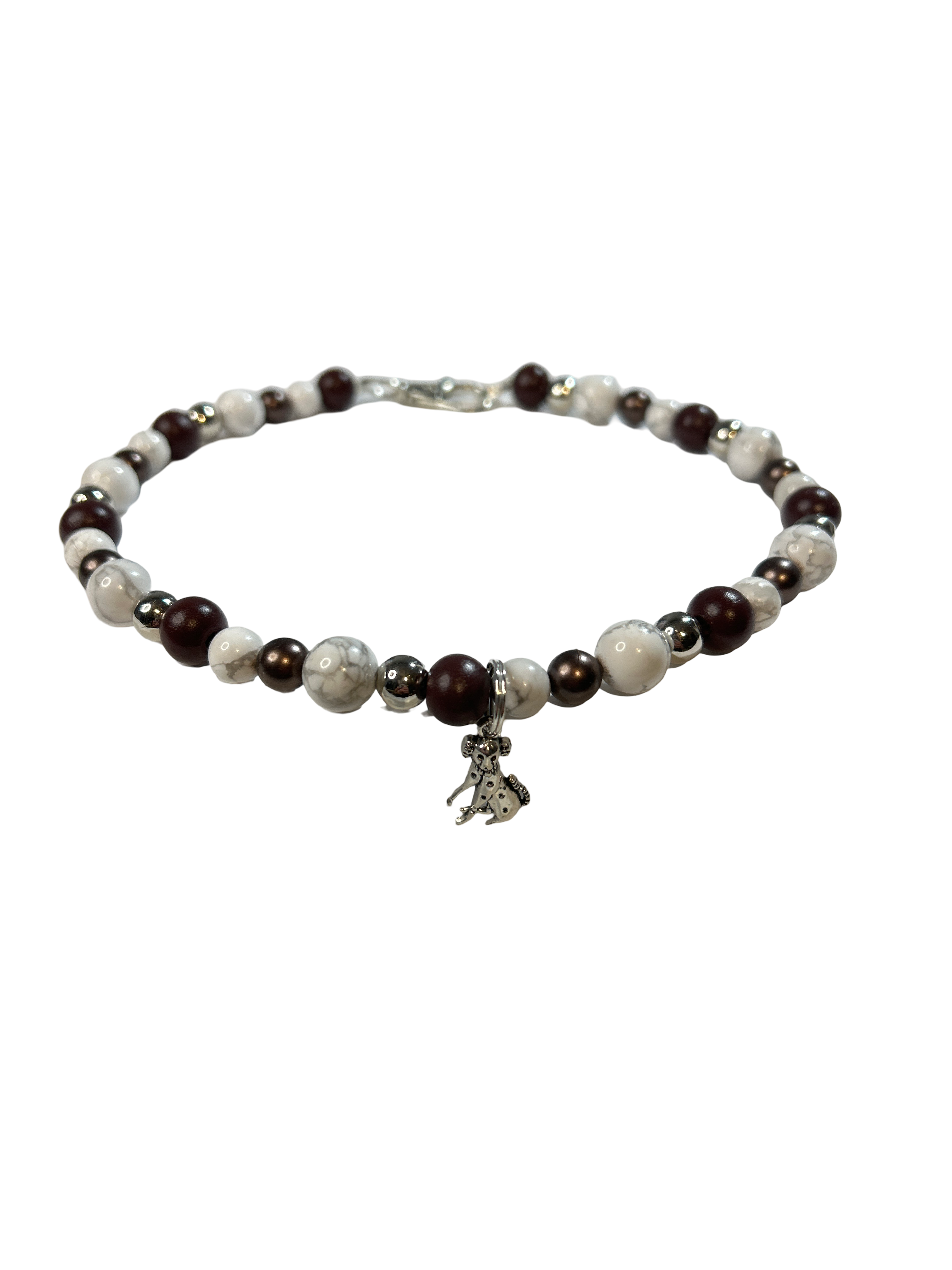 Collier chien fil élastique 15 pouces Howlite