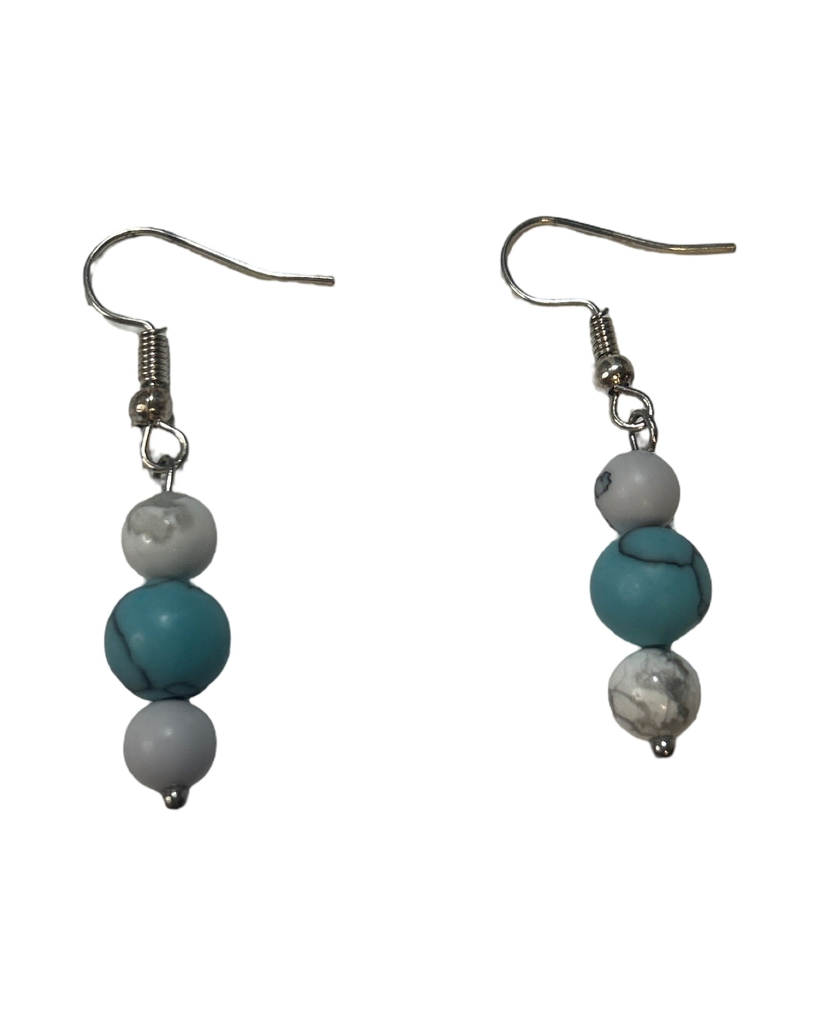 Boucle d’oreille turquoise et howlite