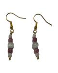 Boucle d’oreille pierre de lune et lépidolite