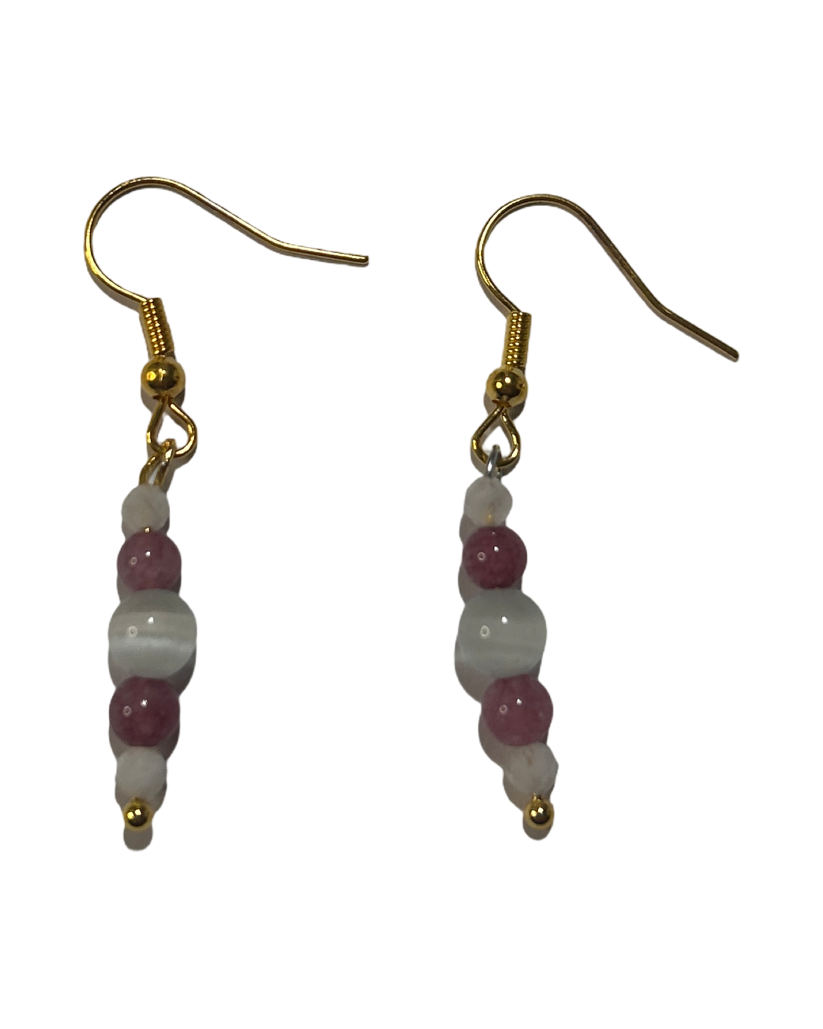 Boucle d’oreille pierre de lune et lépidolite