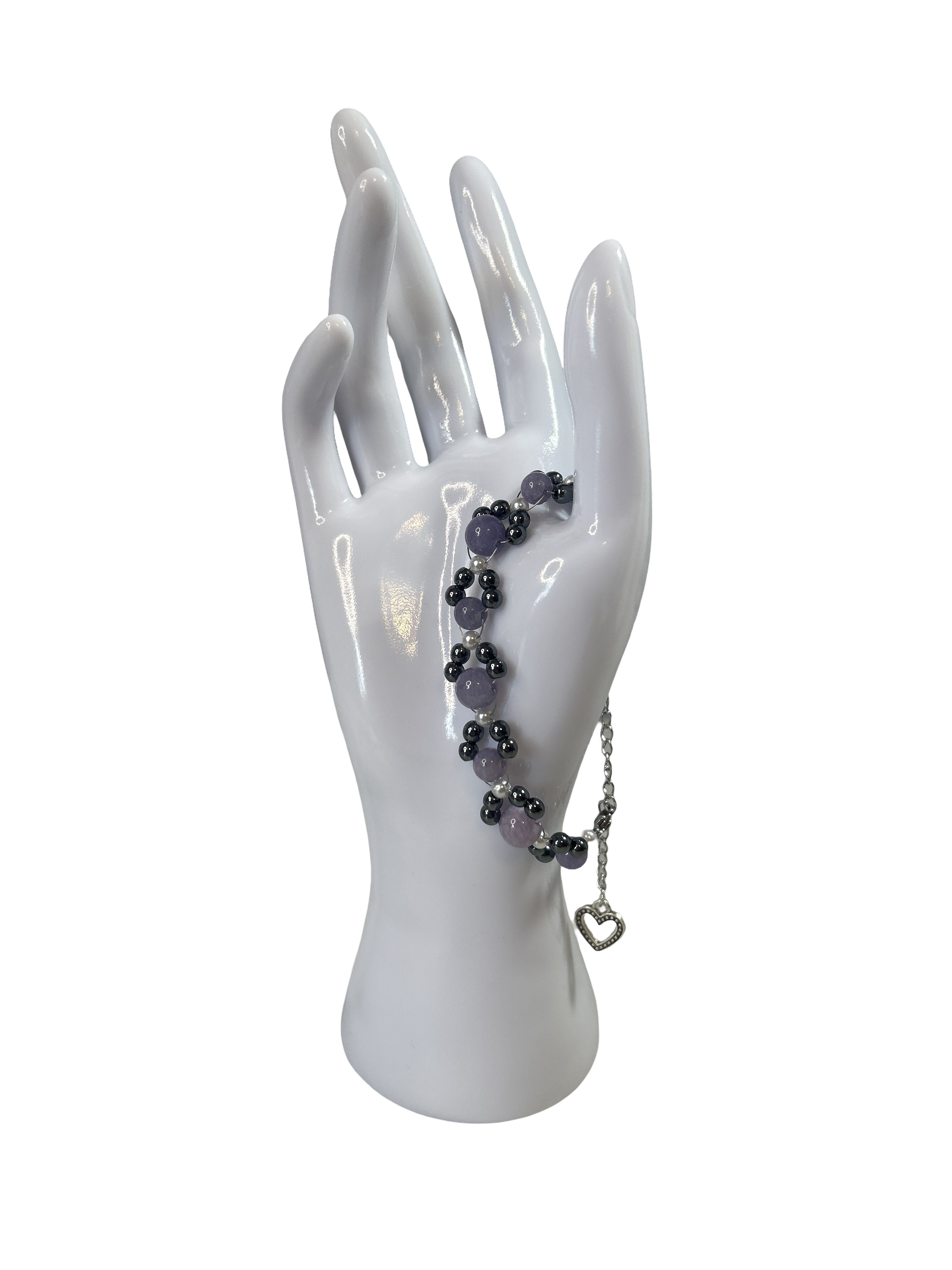 Bracelet tressé Angélite et hématite