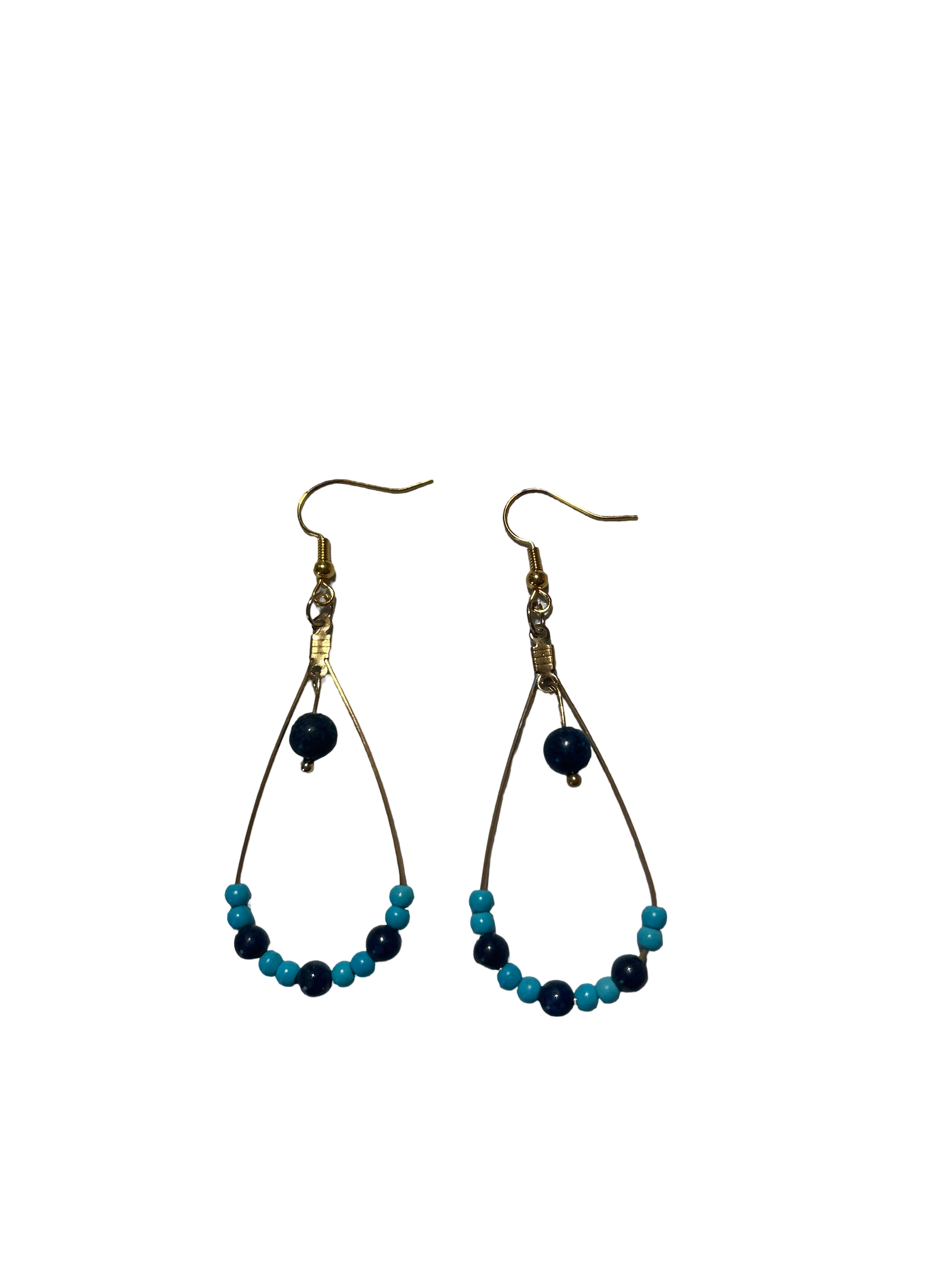 Boucle d’oreille turquoise et lapis lazuli