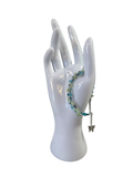 Bracelet tressé aventurine verte pale et apatite bleue
