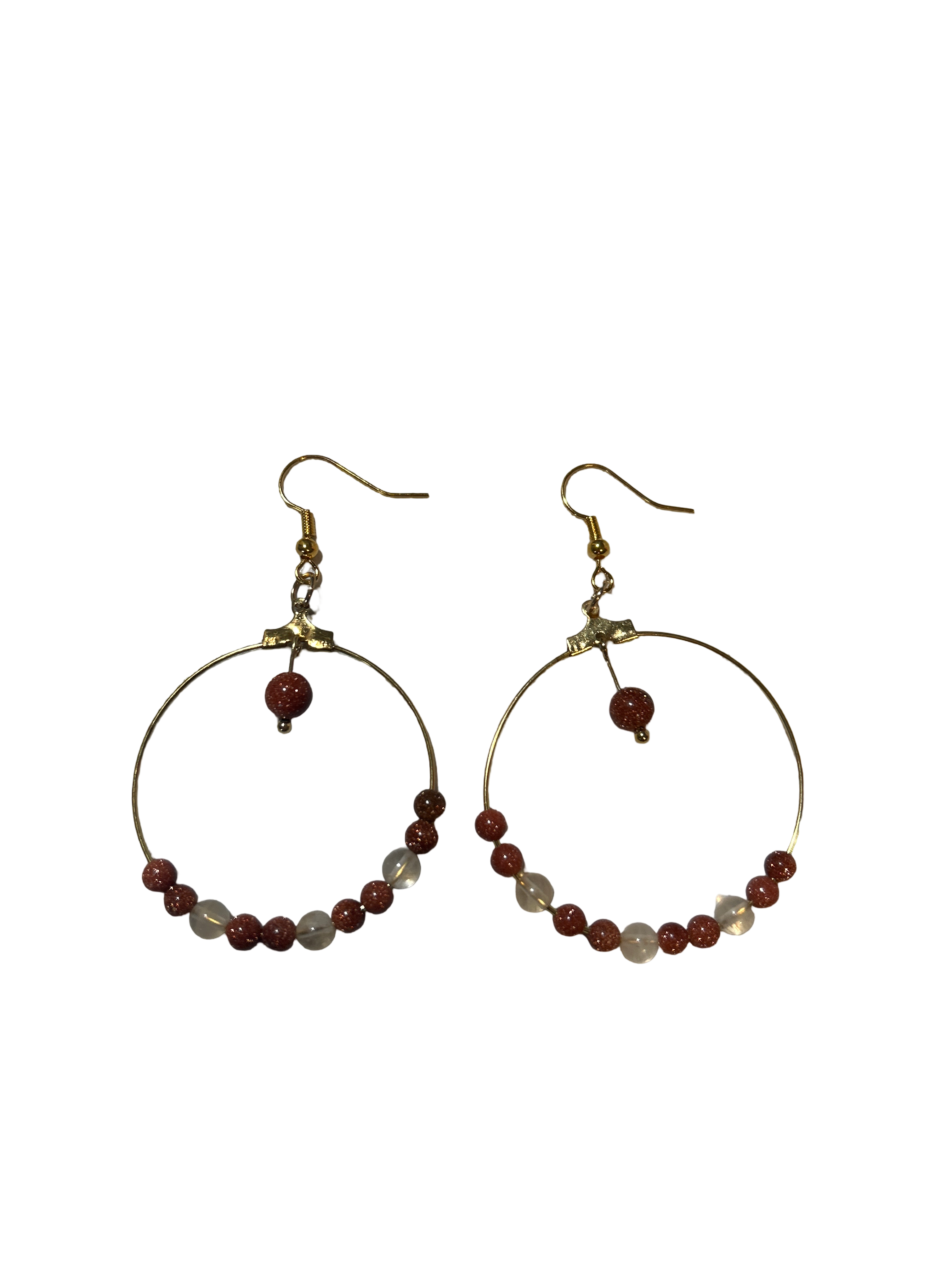 Boucle d’oreille pierre de sable d’or et citrine