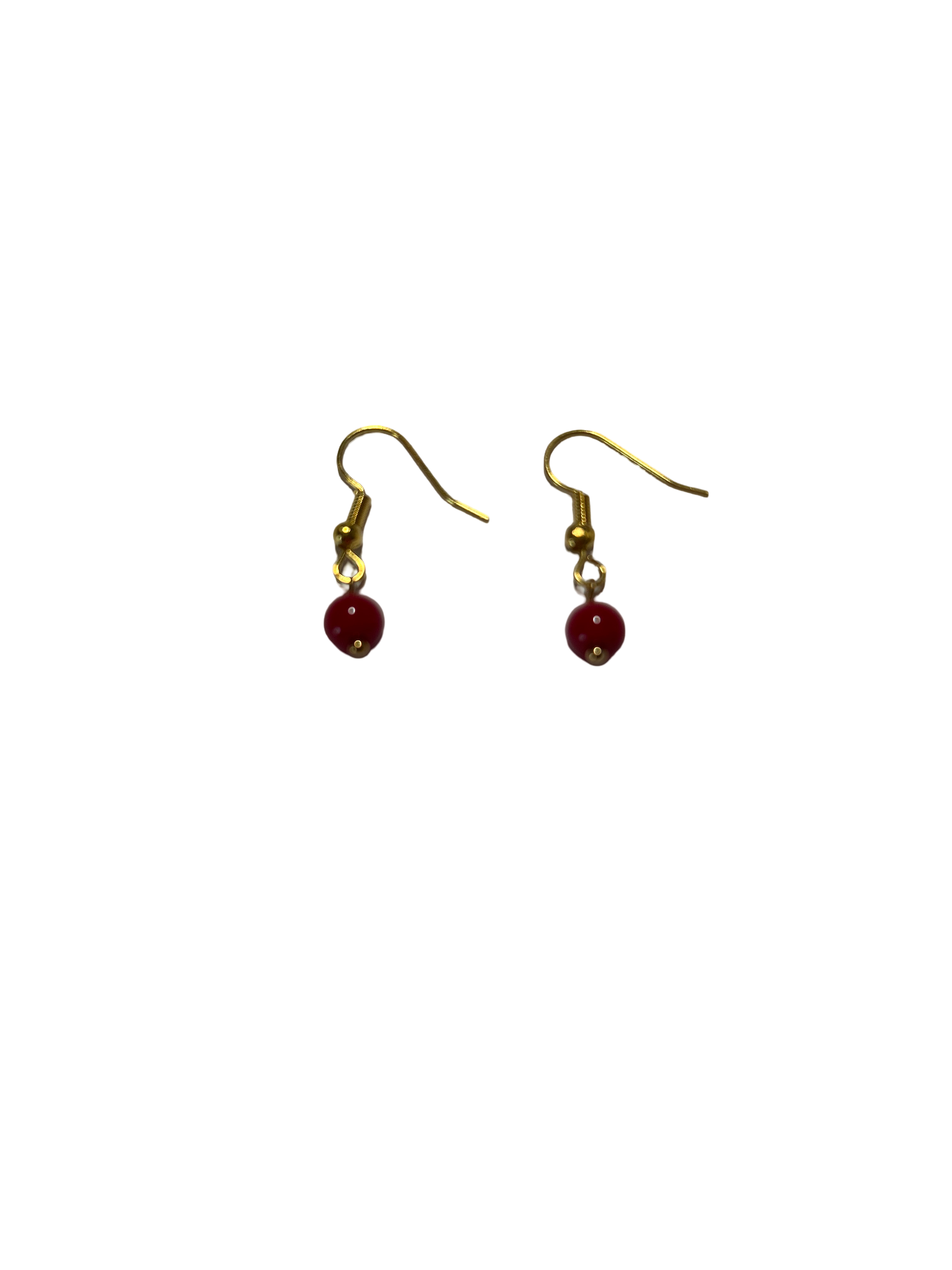 1 perle boucle d’oreille corail rouge