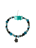 Collier chat fil de nylon 9.5 pouces œil de chat bleu