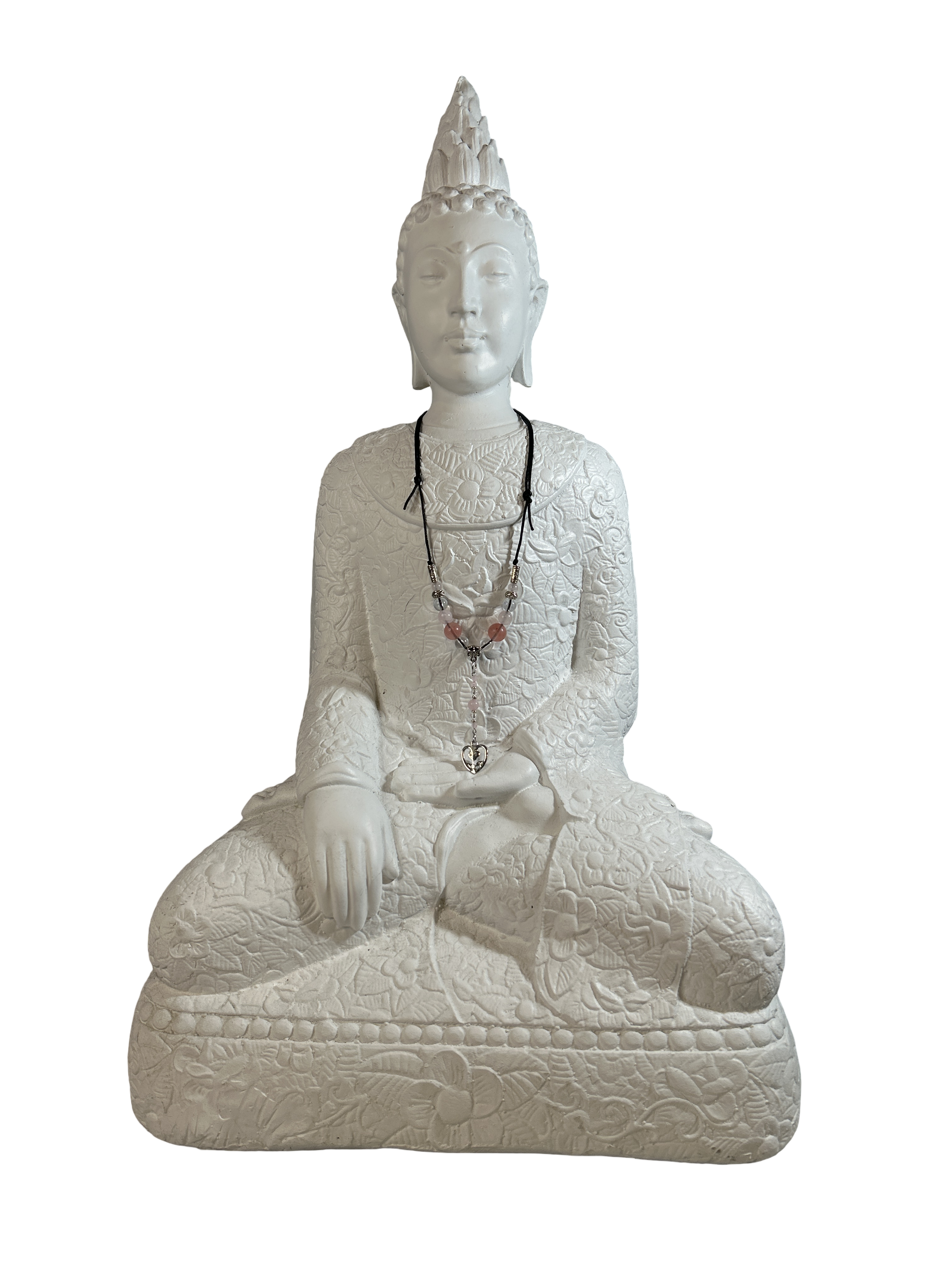 Collier ajustable quartz rose quartz fraise et cristal de roche