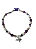 Collier chien fil nylon 15.5 pouces améthyste